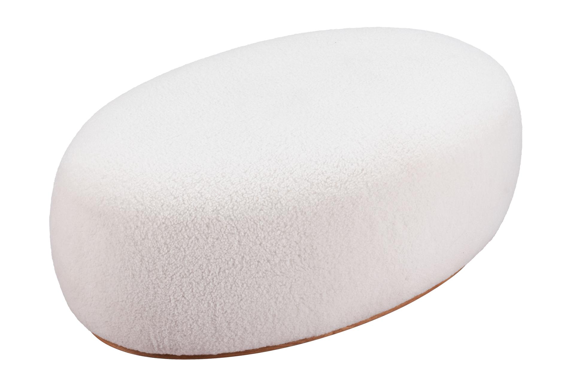 amber cream white fabric oval ottoman | round 9 amber cream white fabric oval ottoman | round