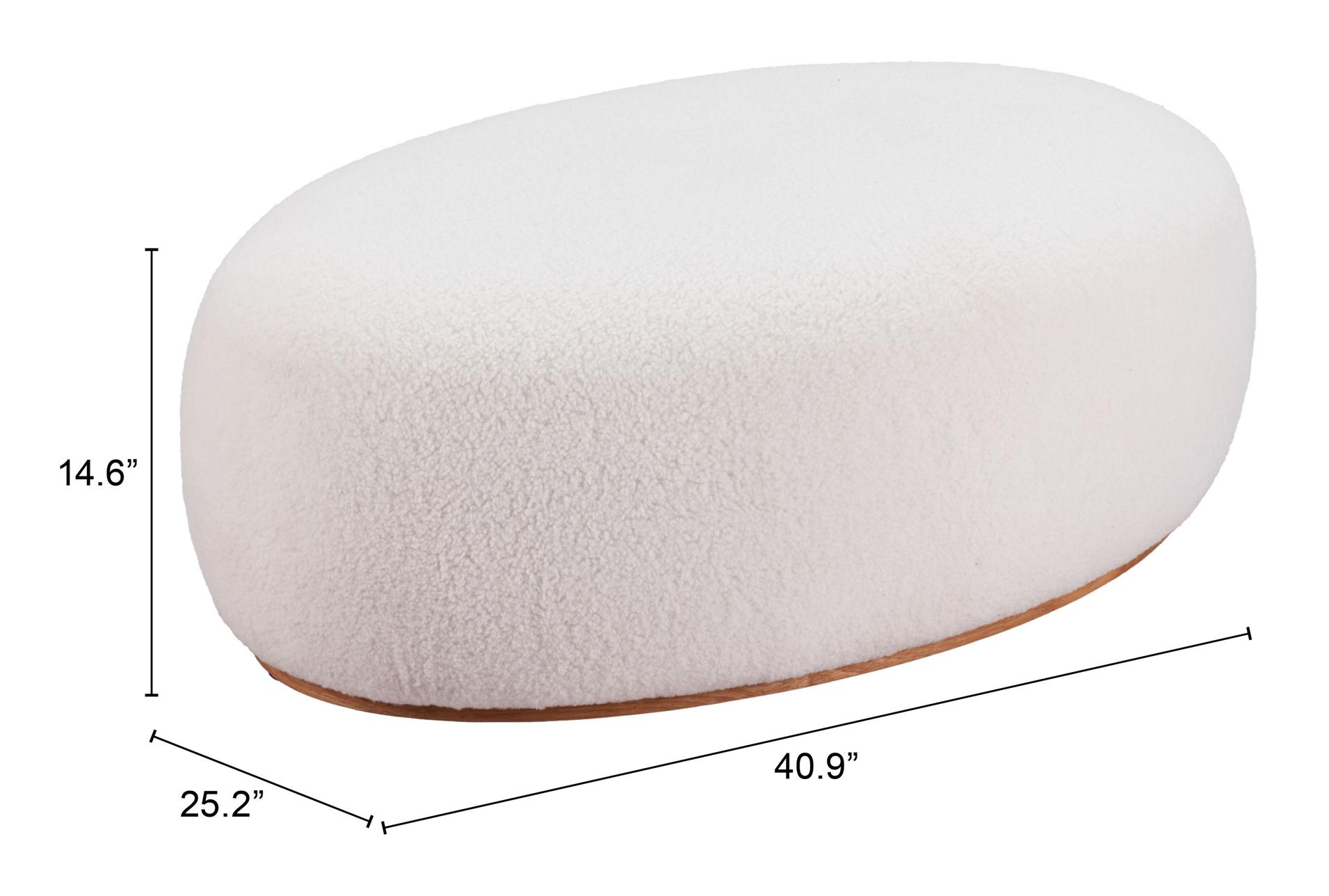amber cream white fabric oval ottoman | round 11 amber cream white fabric oval ottoman | round
