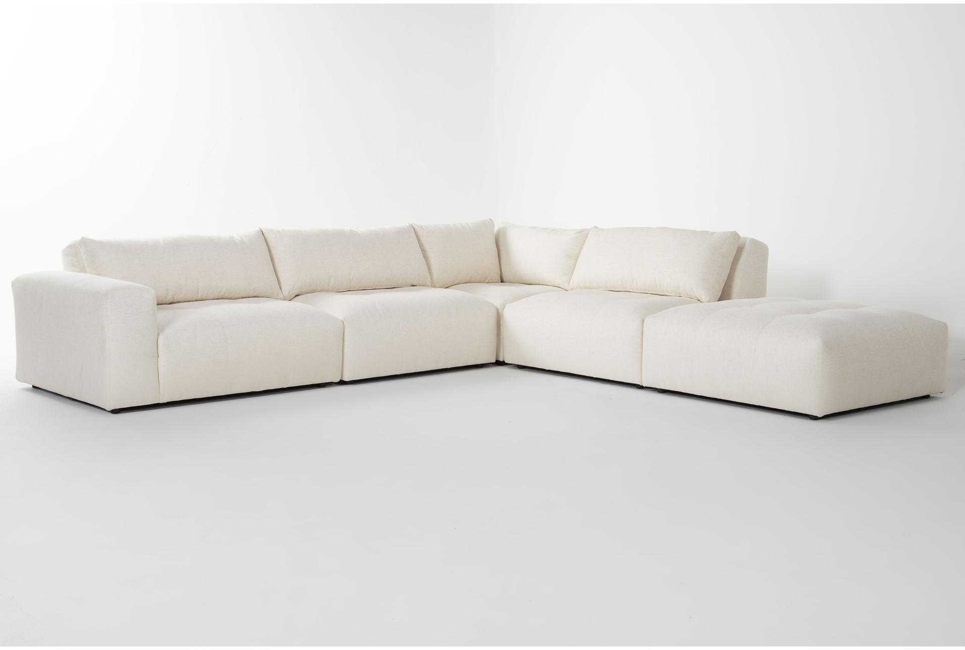 iris ivory crypton 139" performance modular 5 piece sectional with left arm facing chair 1 iris ivory crypton 139" performance modular 5 piece sectional with left arm facing chair