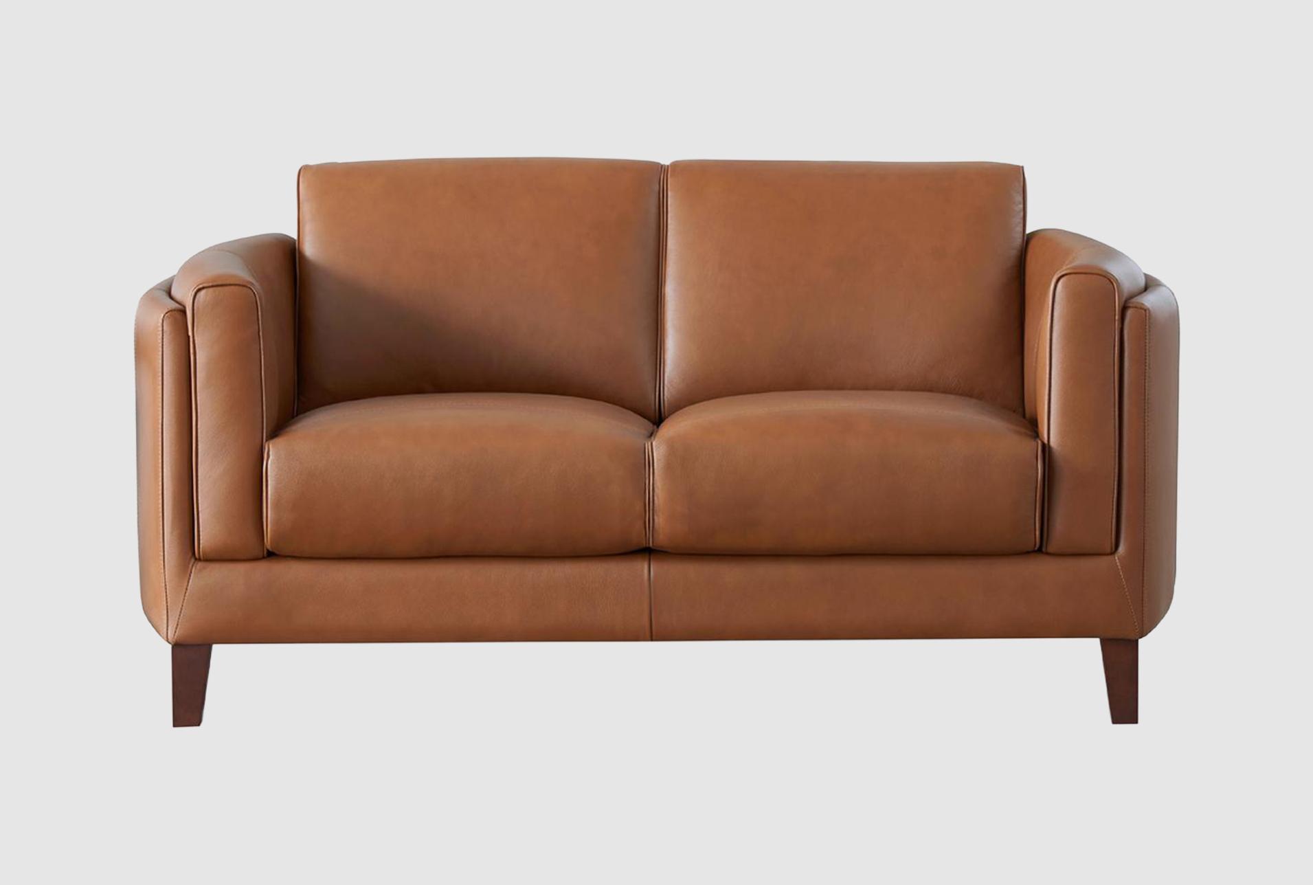 aamir brown modern leather loveseat 1 aamir brown modern leather loveseat