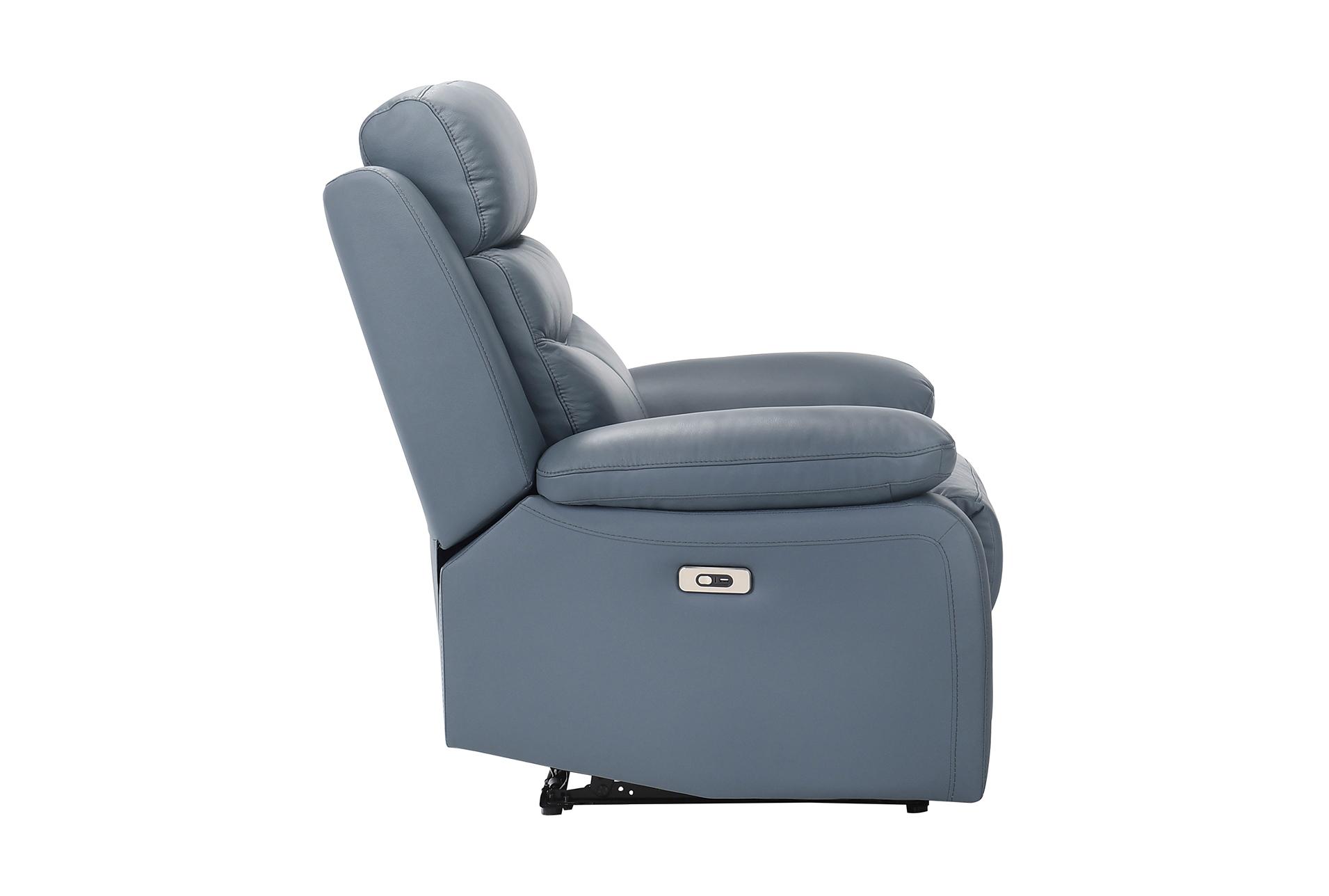 marigold blue leather 41" power recliner with usb port | button 11 marigold blue leather 41" power recliner with usb port | button