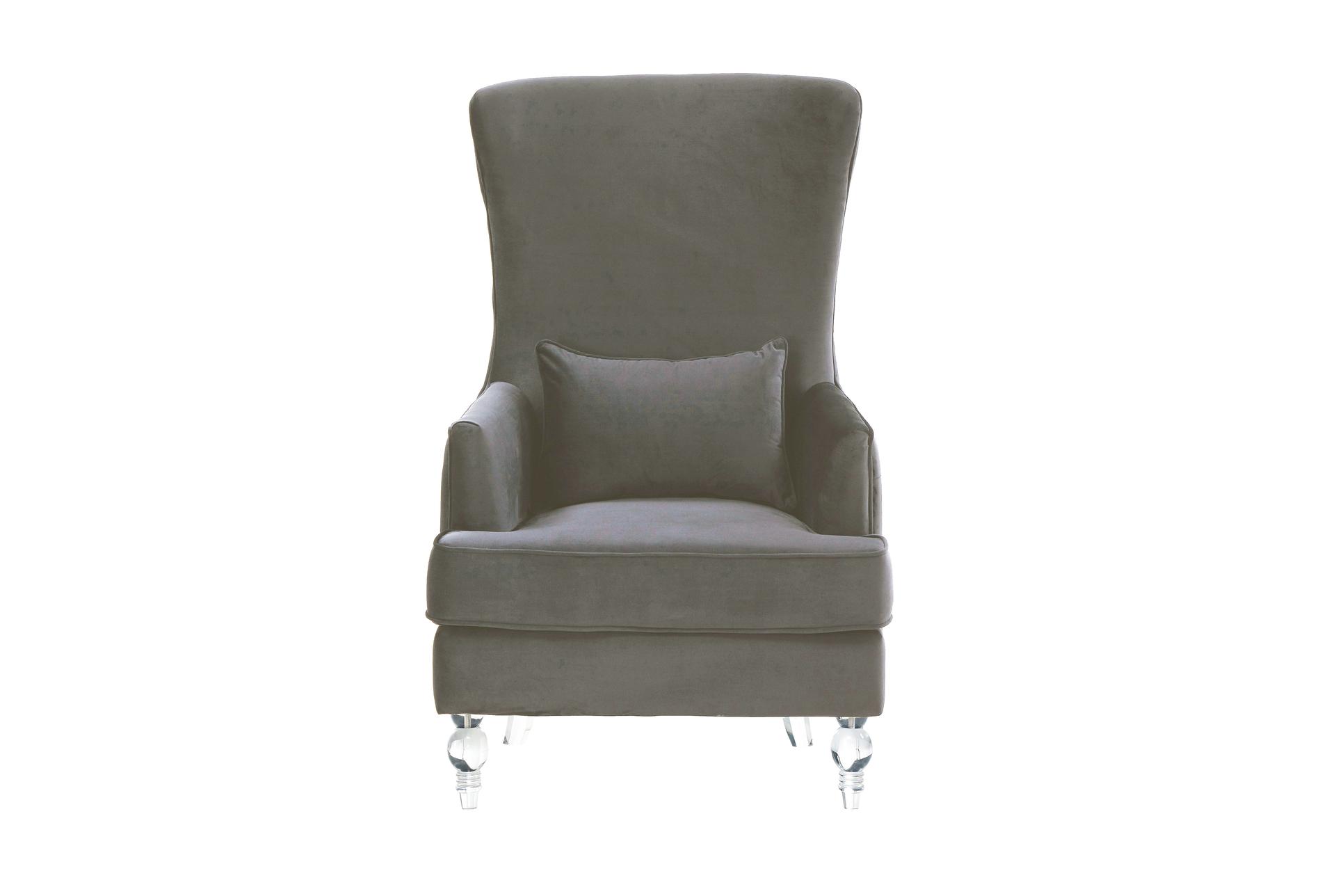 aria grey fabric wingback chair with acrylic legs | solid | with arms | spindle | club 6 aria grey fabric wingback chair with acrylic legs | solid | with arms | spindle | club