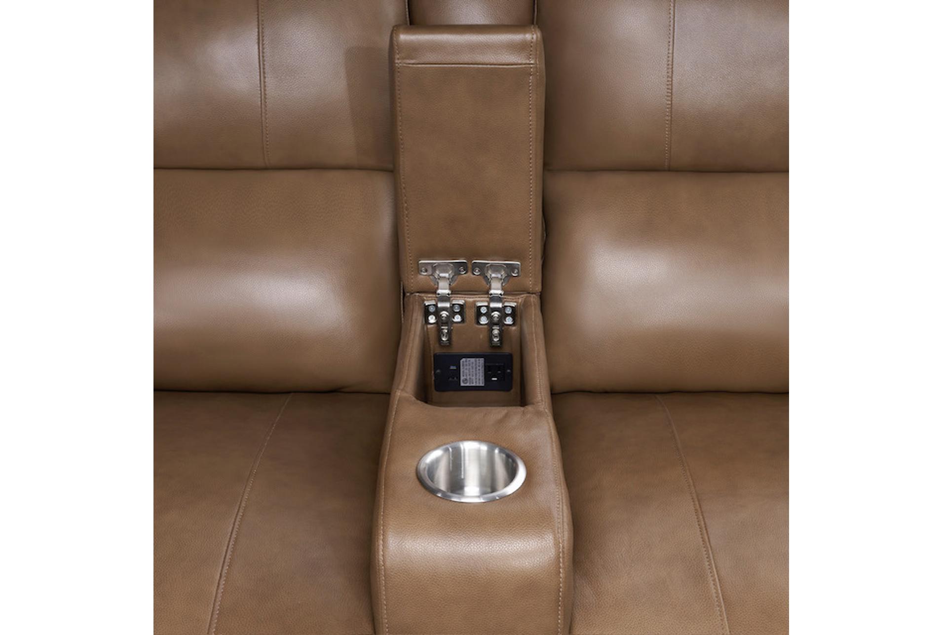 mozelle sable brown natural leather 119" 6 piece power reclining sectional with power headrests storage cupholders & usb | adjustable headrests 11 mozelle sable brown natural leather 119" 6 piece power reclining sectional with power headrests storage cupholders & usb | adjustable headrests