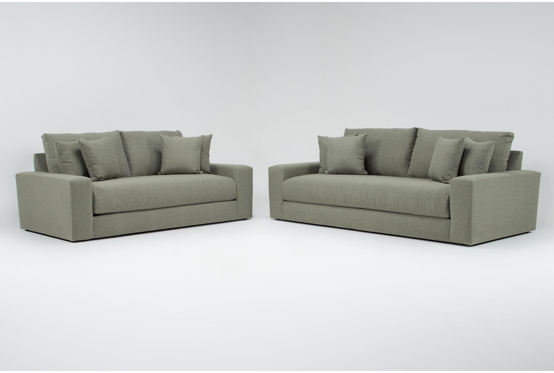sawyer green fabric 98" sofa & loveseat set 1 sawyer green fabric 98" sofa & loveseat set