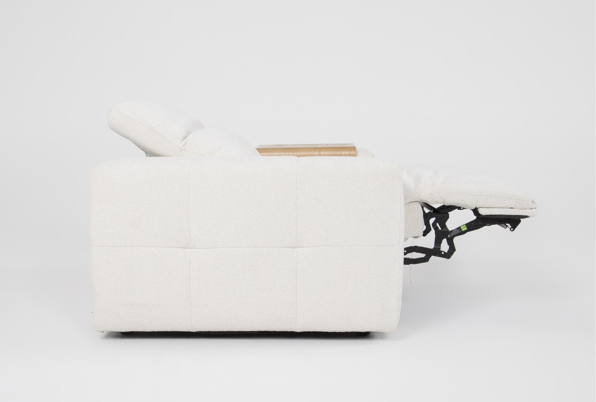 amallo ivory power recliner with power headrest arm tray & usb 17 amallo ivory power recliner with power headrest arm tray & usb