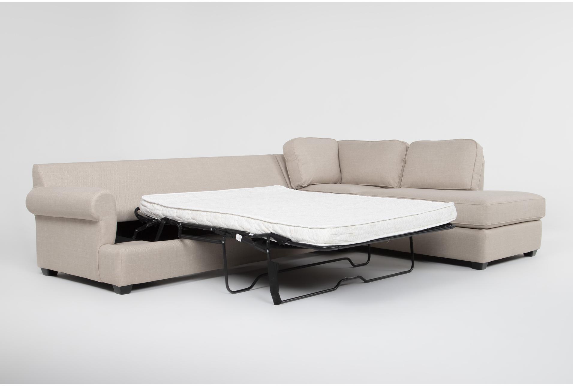 hampstead ii linen 140" 2 piece sectional with left arm facing sleeper sofa + right arm facing corner chaise & ottoman 10 hampstead ii linen 140" 2 piece sectional with left arm facing sleeper sofa + right arm facing corner chaise & ottoman