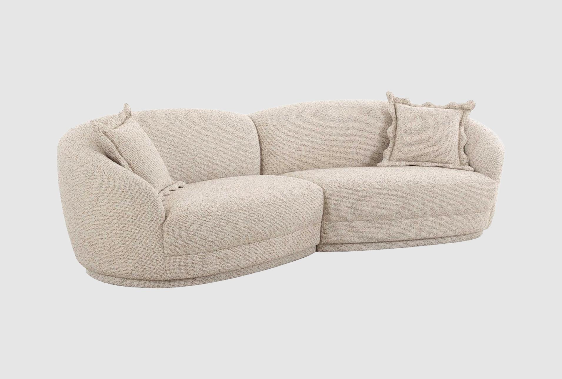 marion two-tone beige 112" textured boucle fabric modular sofa 1 marion two-tone beige 112" textured boucle fabric modular sofa