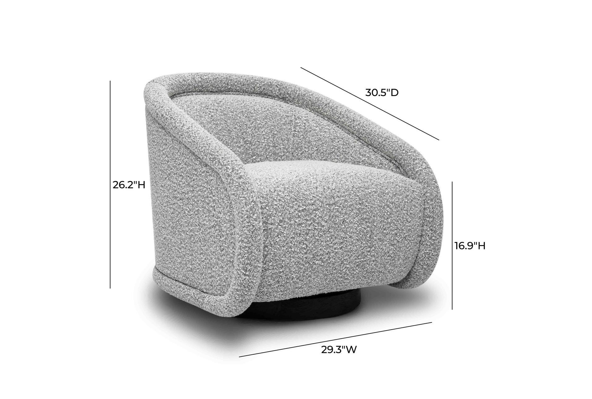 rory grey 29" boucle swivel chair 12 rory grey 29" boucle swivel chair