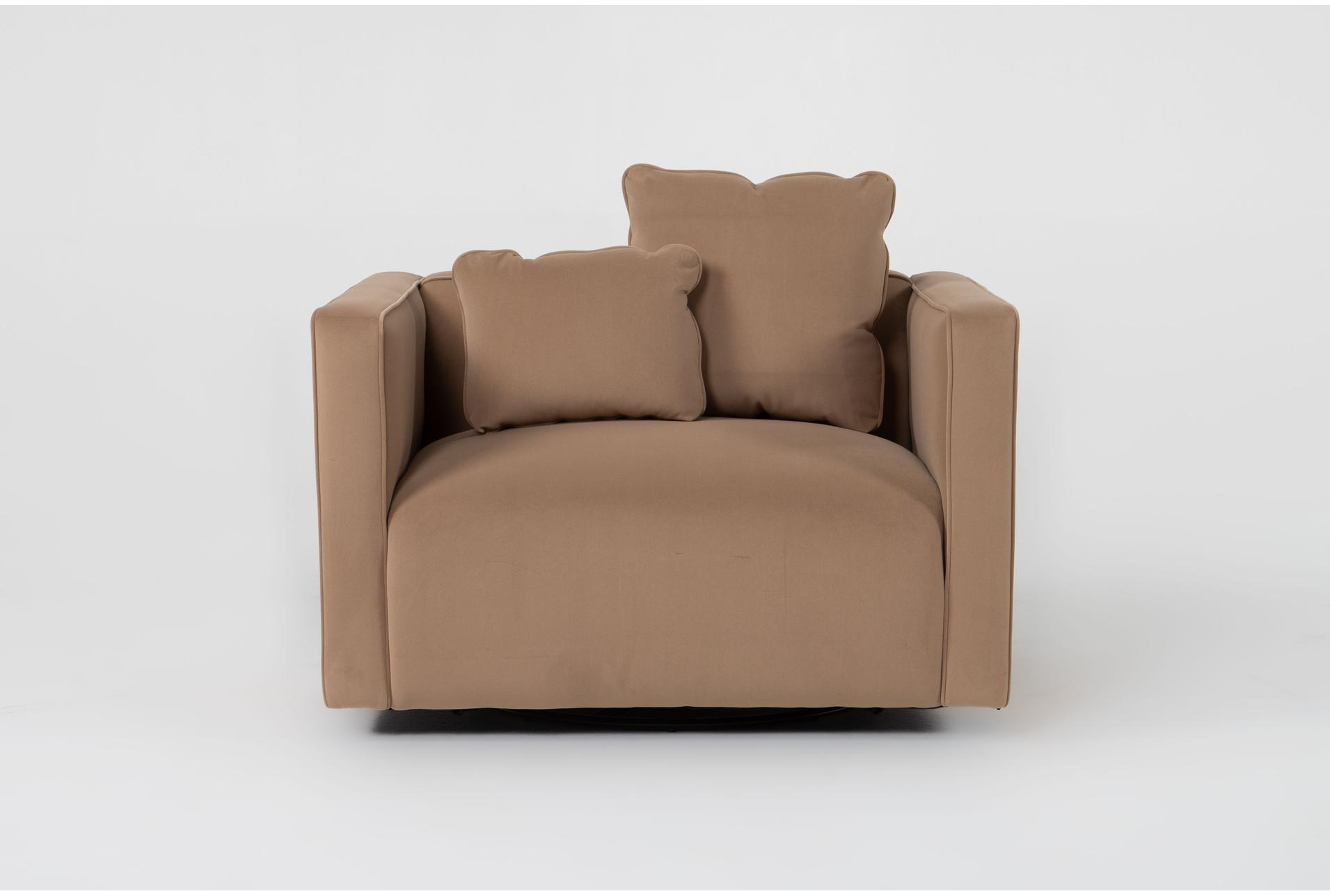 tao khaki beige velvet 45" swivel arm chair 1 tao khaki beige velvet 45" swivel arm chair