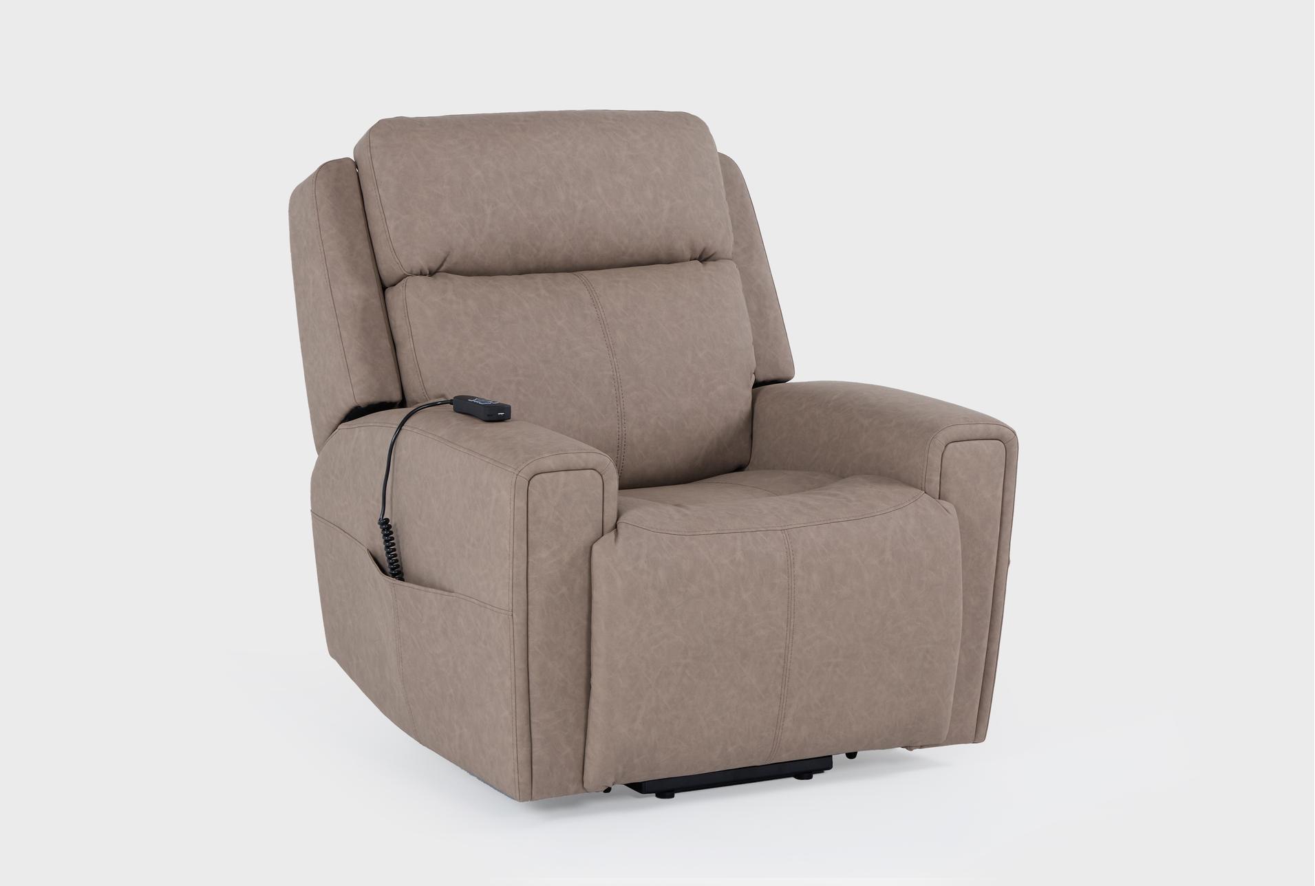 quinn beige fabric 39" power lift recliner with power headrest & usb 19 quinn beige fabric 39" power lift recliner with power headrest & usb