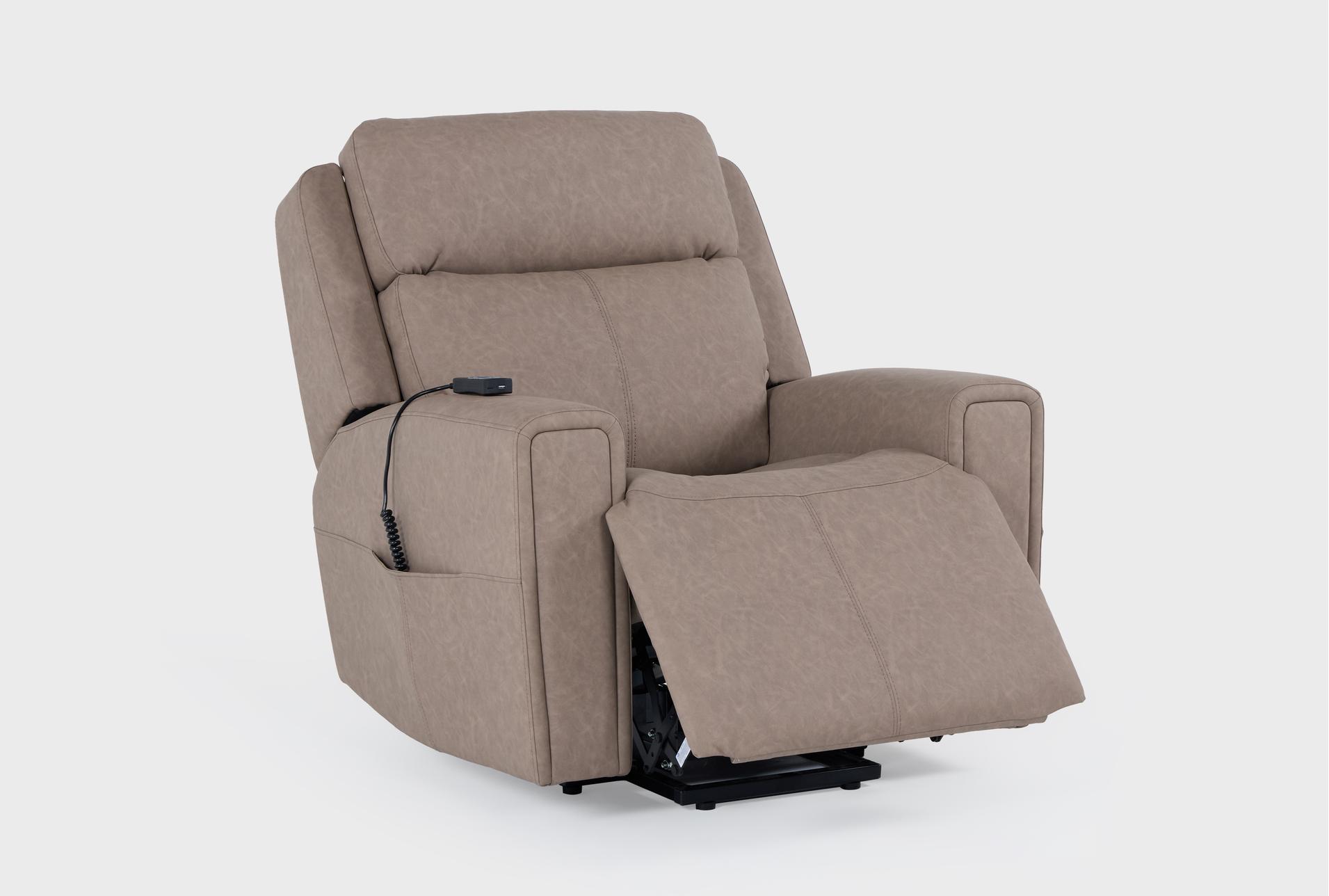 quinn beige fabric 39" power lift recliner with power headrest & usb 21 quinn beige fabric 39" power lift recliner with power headrest & usb