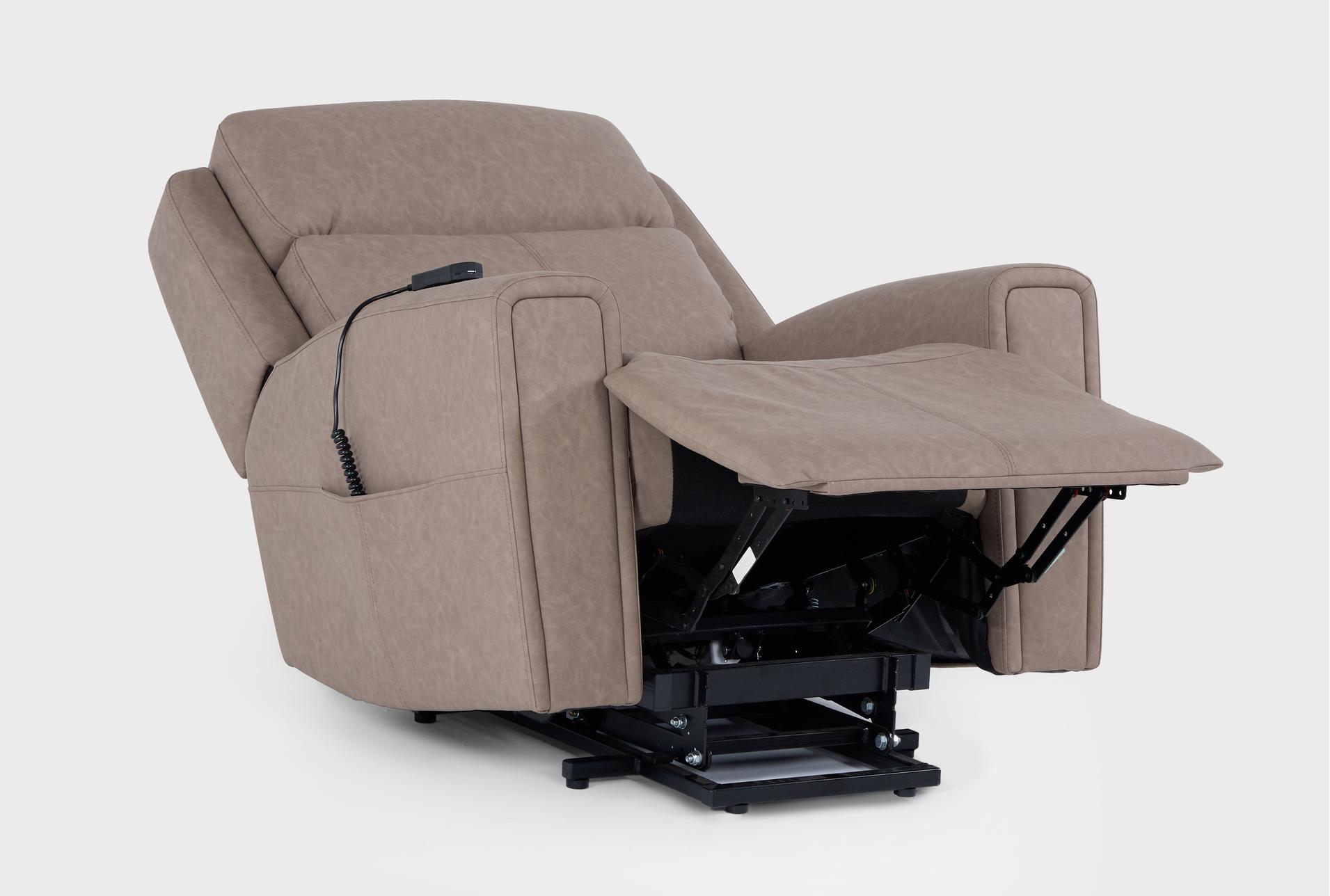 quinn beige fabric 39" power lift recliner with power headrest & usb 22 quinn beige fabric 39" power lift recliner with power headrest & usb