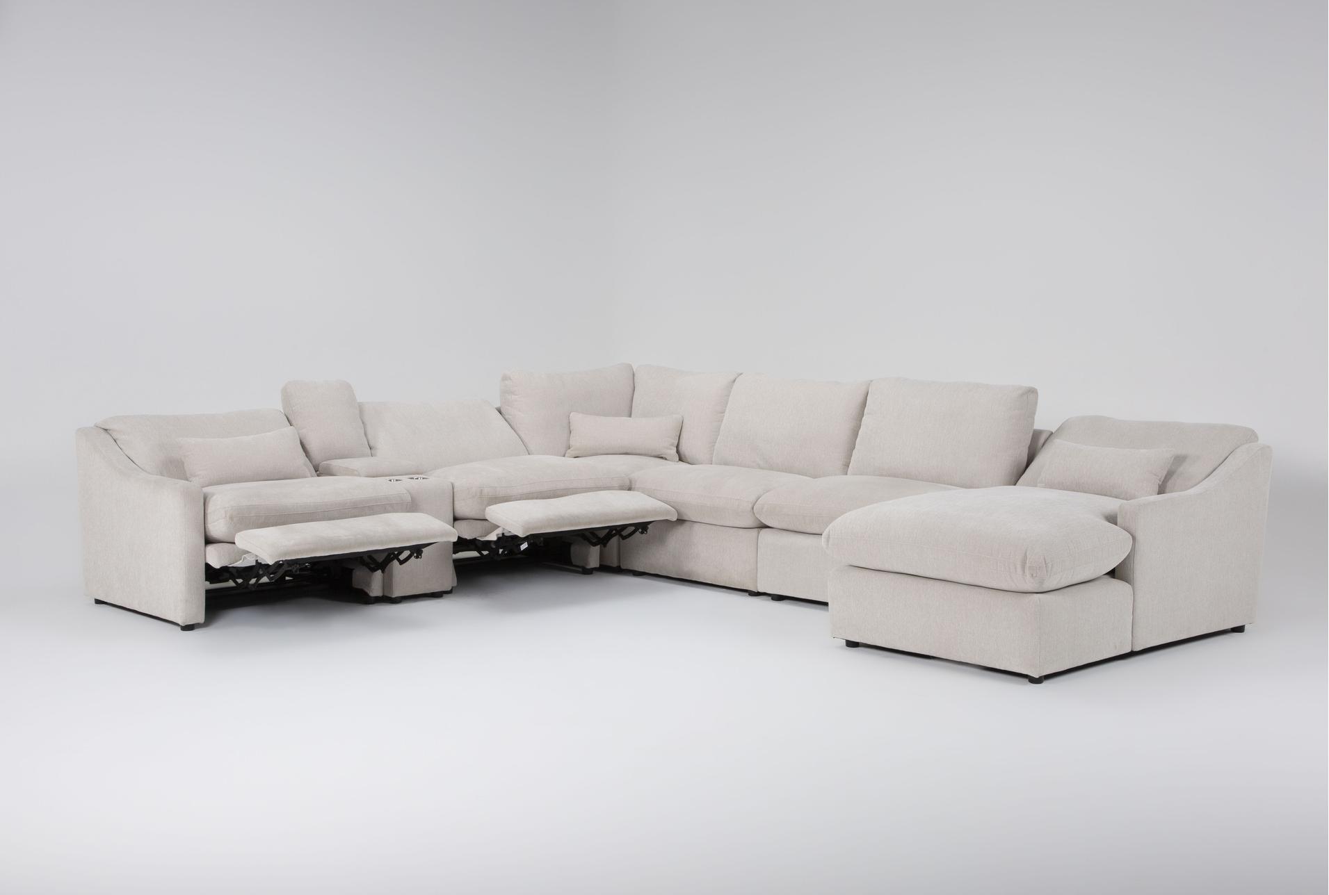 kennedy cream 7 piece power reclining modular sectional with right arm facing power chaise & ottoman 19 kennedy cream 7 piece power reclining modular sectional with right arm facing power chaise & ottoman