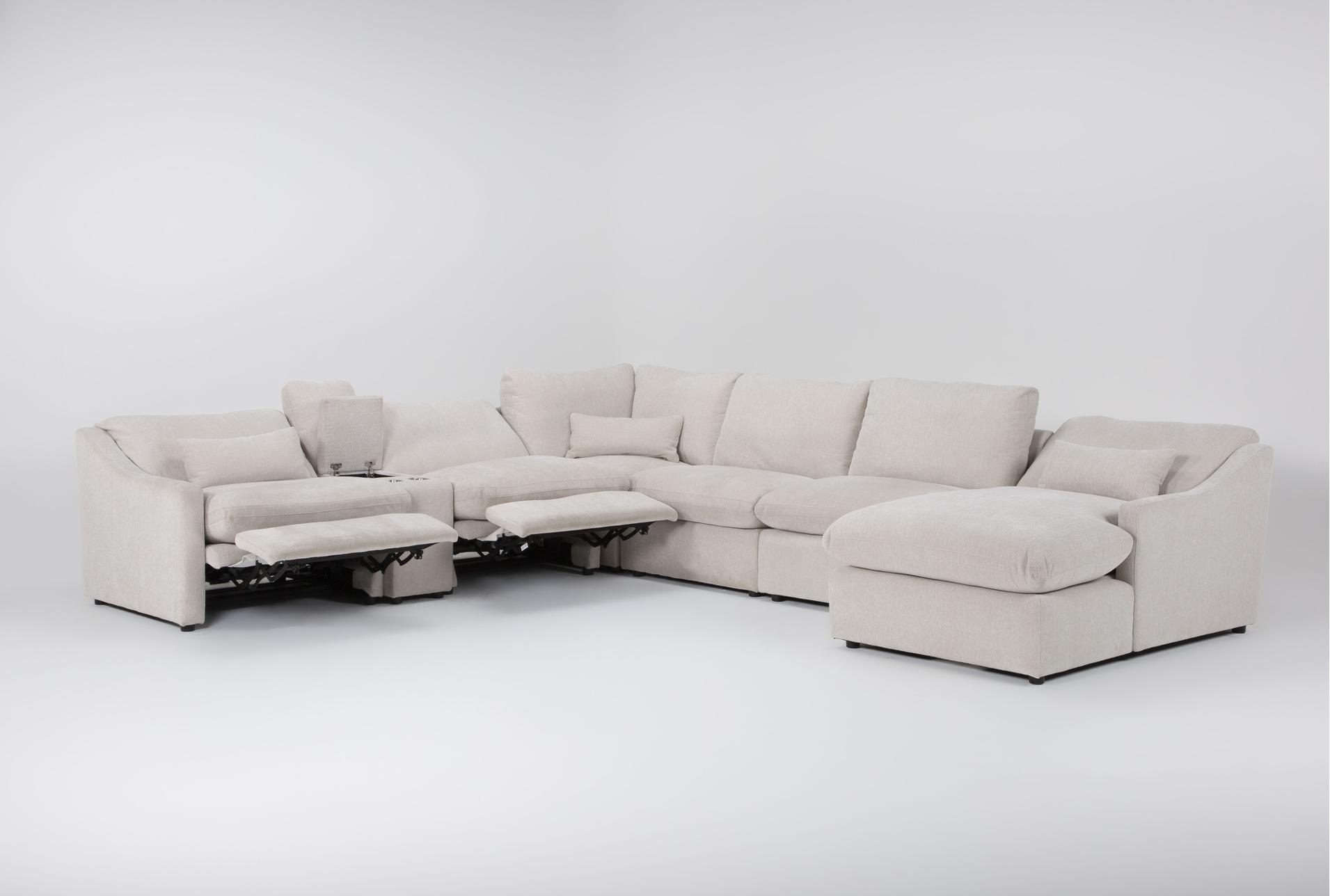kennedy cream 7 piece power reclining modular sectional with right arm facing power chaise & ottoman 22 kennedy cream 7 piece power reclining modular sectional with right arm facing power chaise & ottoman
