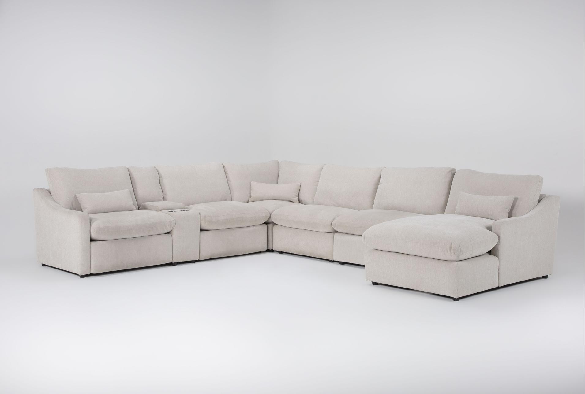 kennedy cream 7 piece power reclining modular sectional with right arm facing power chaise 1 kennedy cream 7 piece power reclining modular sectional with right arm facing power chaise