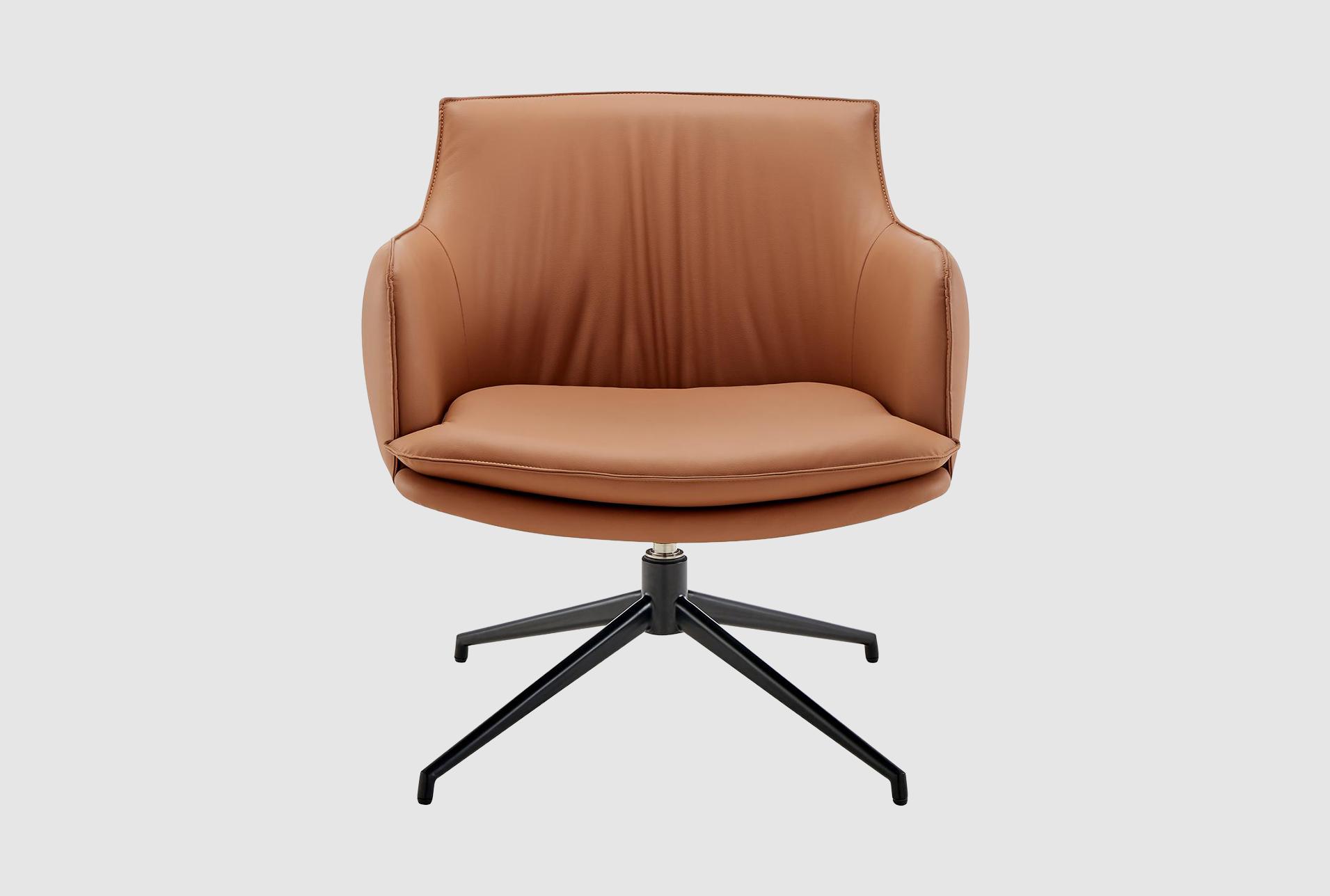 ronja cognac brown faux leather swivel lounge arm chair | polyurethane 1 ronja cognac brown faux leather swivel lounge arm chair | polyurethane