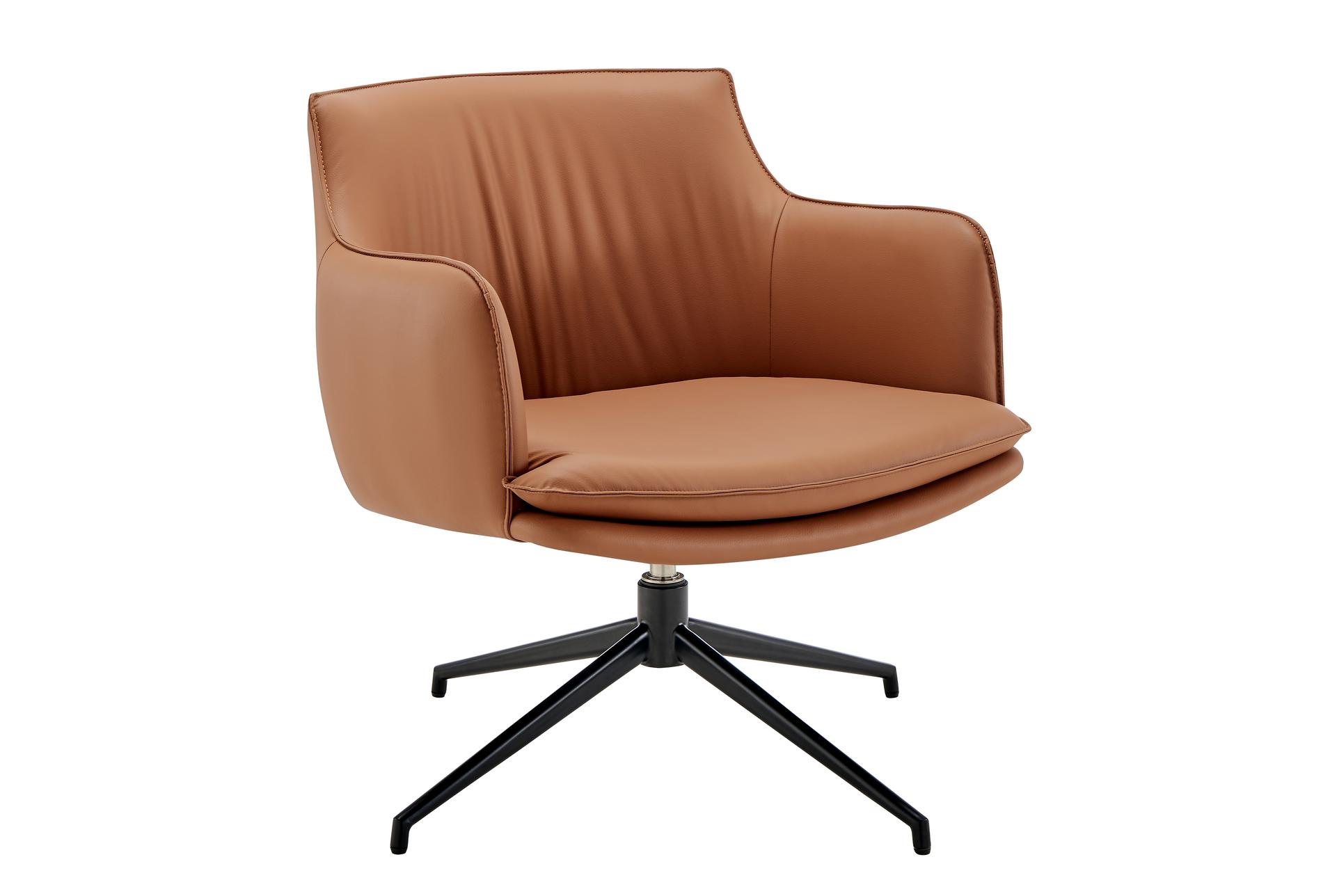 ronja cognac brown faux leather swivel lounge arm chair | polyurethane 11 ronja cognac brown faux leather swivel lounge arm chair | polyurethane