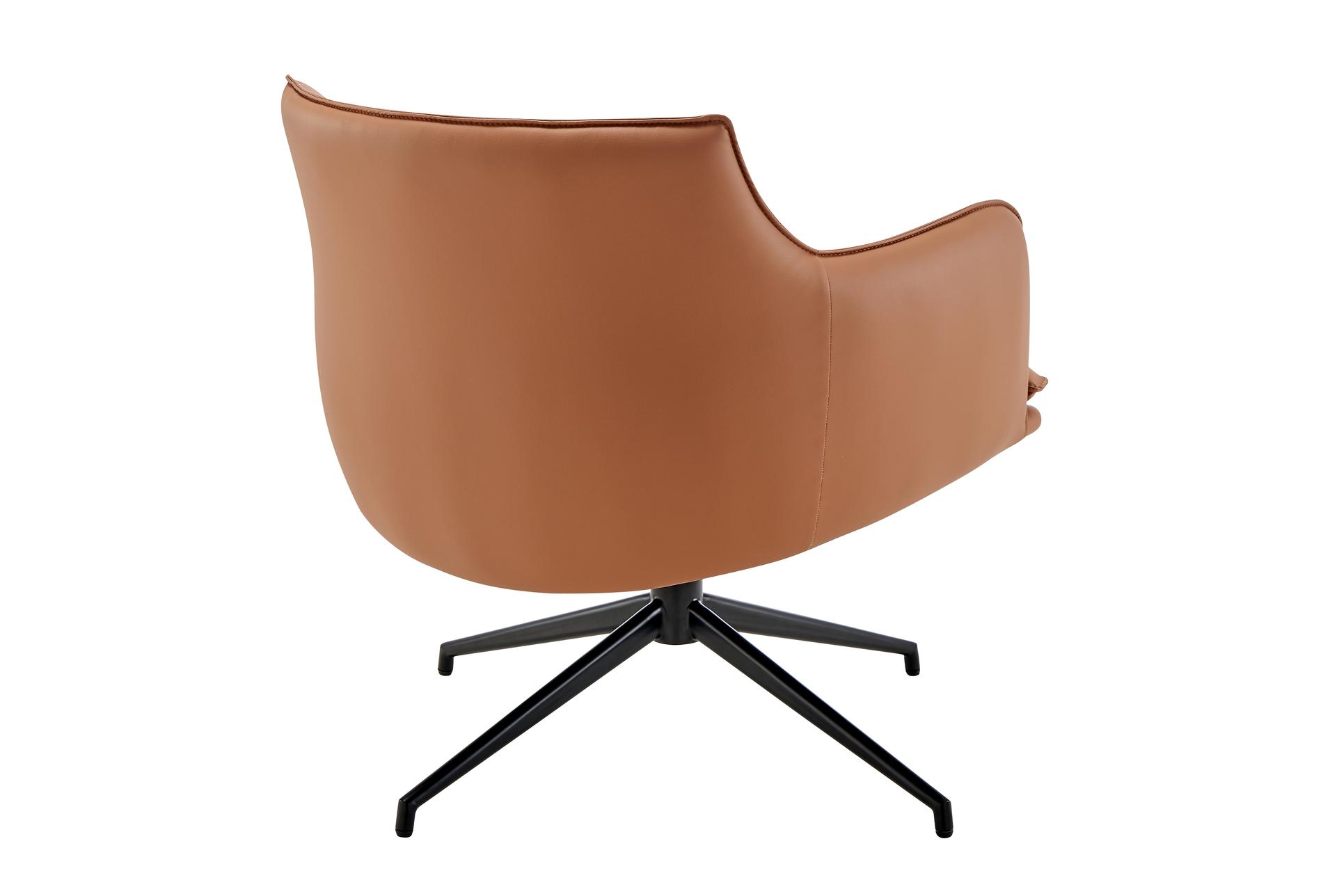 ronja cognac brown faux leather swivel lounge arm chair | polyurethane 13 ronja cognac brown faux leather swivel lounge arm chair | polyurethane