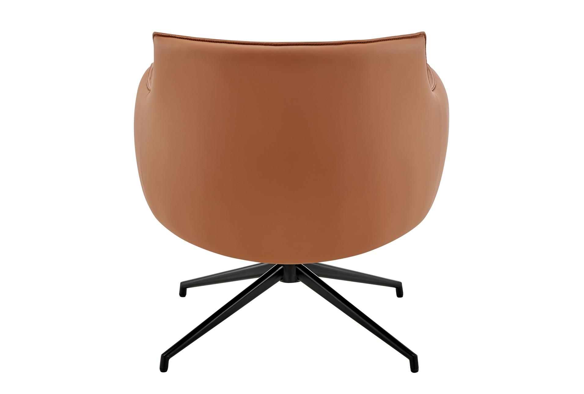 ronja cognac brown faux leather swivel lounge arm chair | polyurethane 14 ronja cognac brown faux leather swivel lounge arm chair | polyurethane