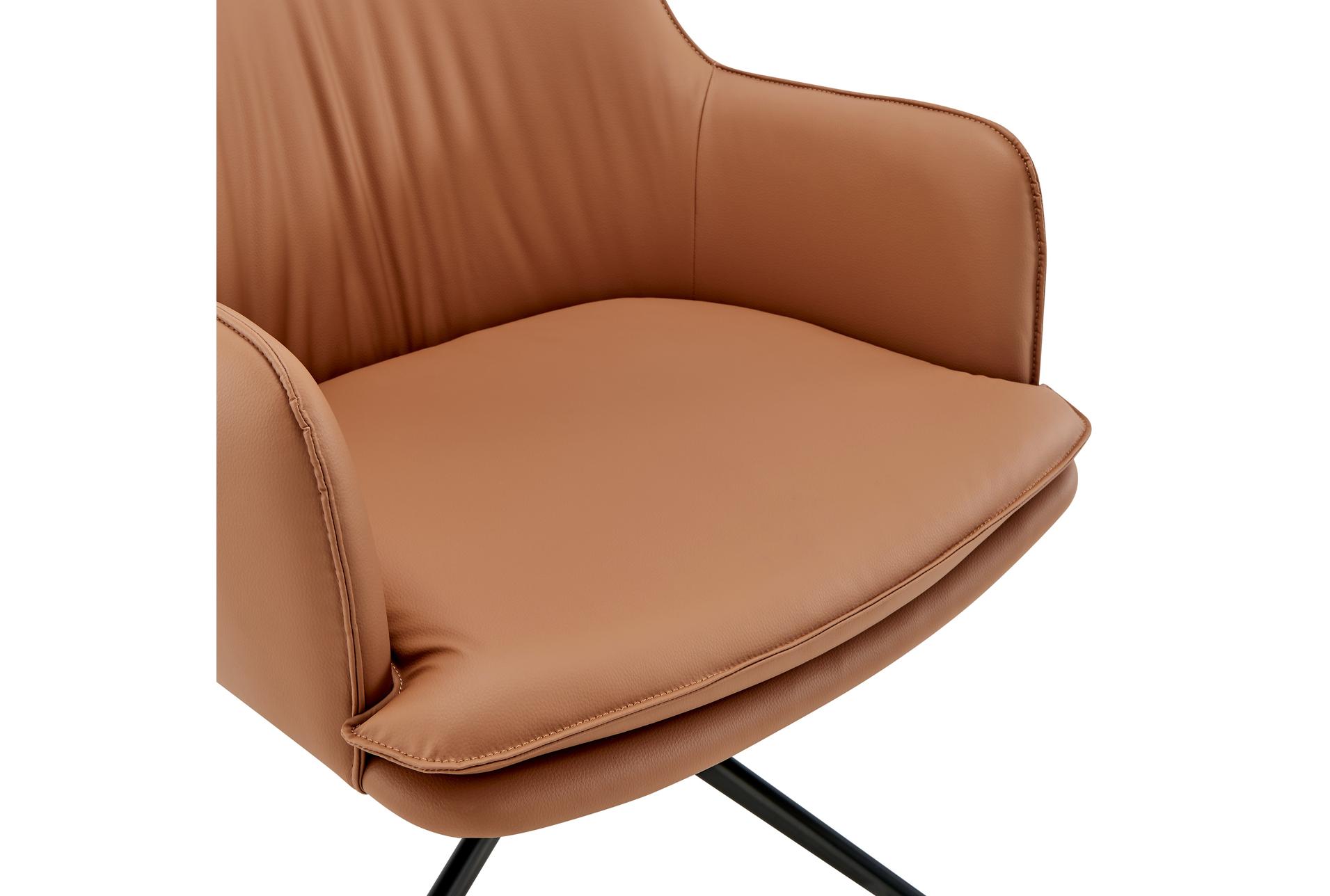 ronja cognac brown faux leather swivel lounge arm chair | polyurethane 15 ronja cognac brown faux leather swivel lounge arm chair | polyurethane