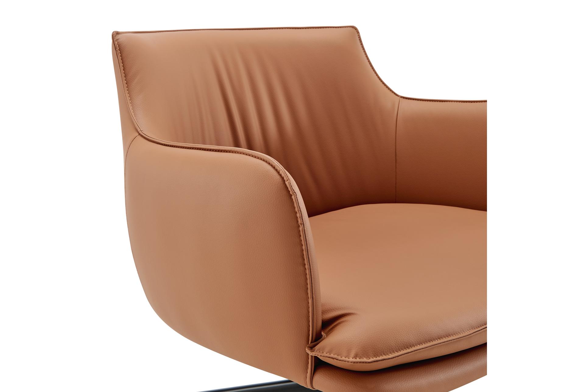 ronja cognac brown faux leather swivel lounge arm chair | polyurethane 16 ronja cognac brown faux leather swivel lounge arm chair | polyurethane