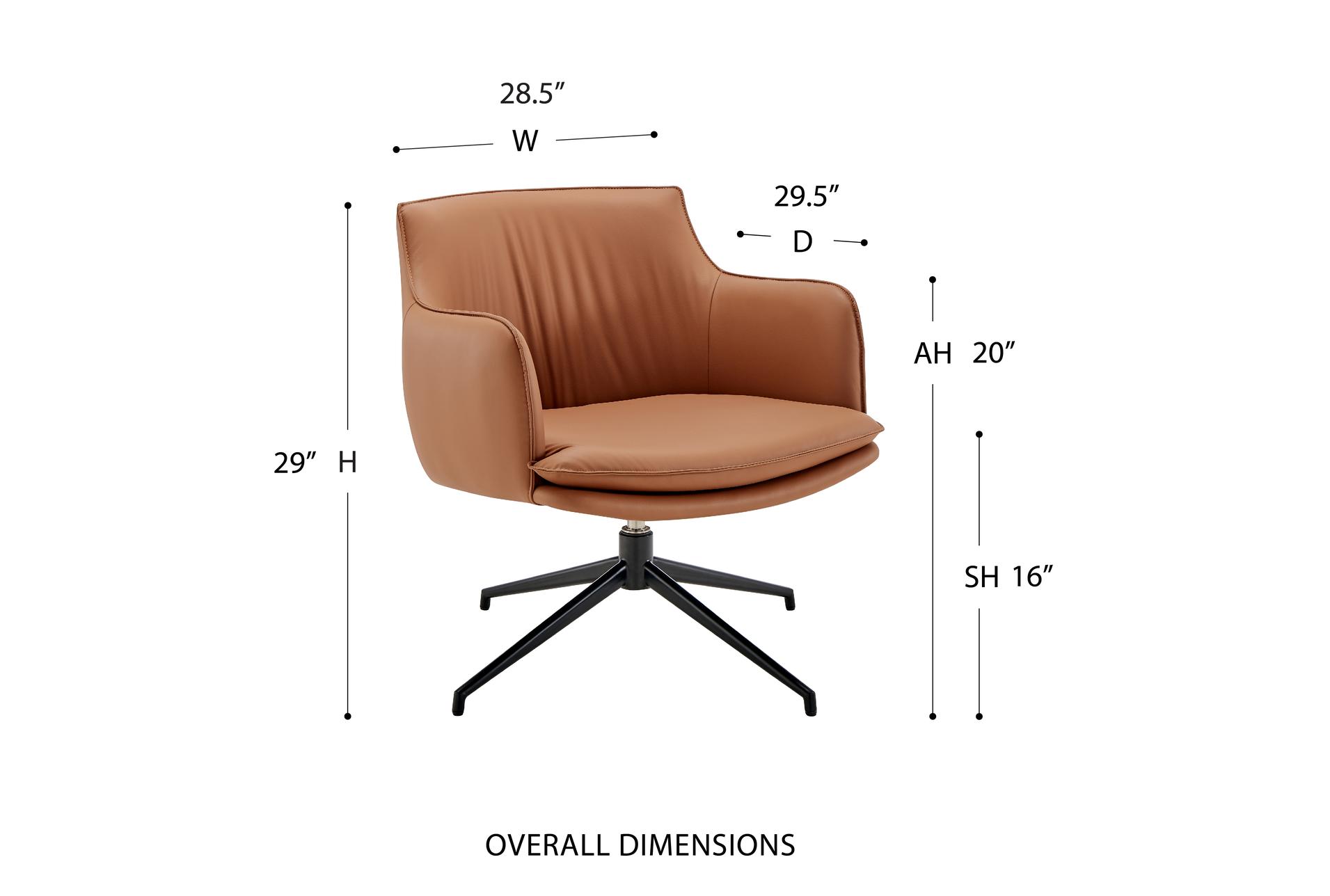 ronja cognac brown faux leather swivel lounge arm chair | polyurethane 18 ronja cognac brown faux leather swivel lounge arm chair | polyurethane