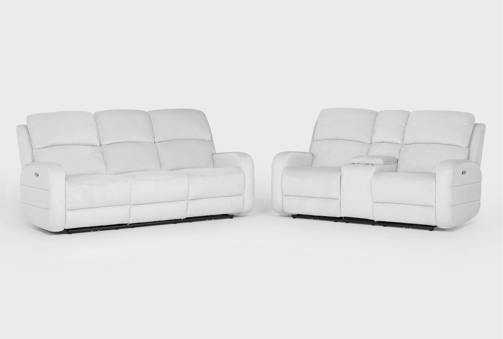 rio grey fabric 2 piece power reclining sofa and console loveseat set 1 rio grey fabric 2 piece power reclining sofa and console loveseat set