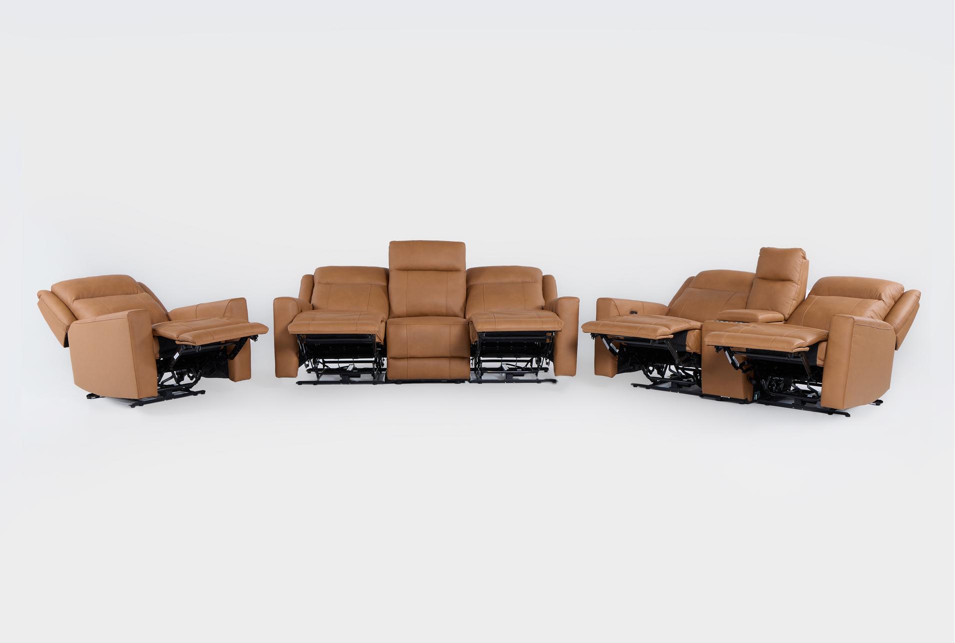 tatiana saddle brown leather 7 piece power reclining modular living room set with sofa, console loveseat & recliner with usb 20 tatiana saddle brown leather 7 piece power reclining modular living room set with sofa, console loveseat & recliner with usb