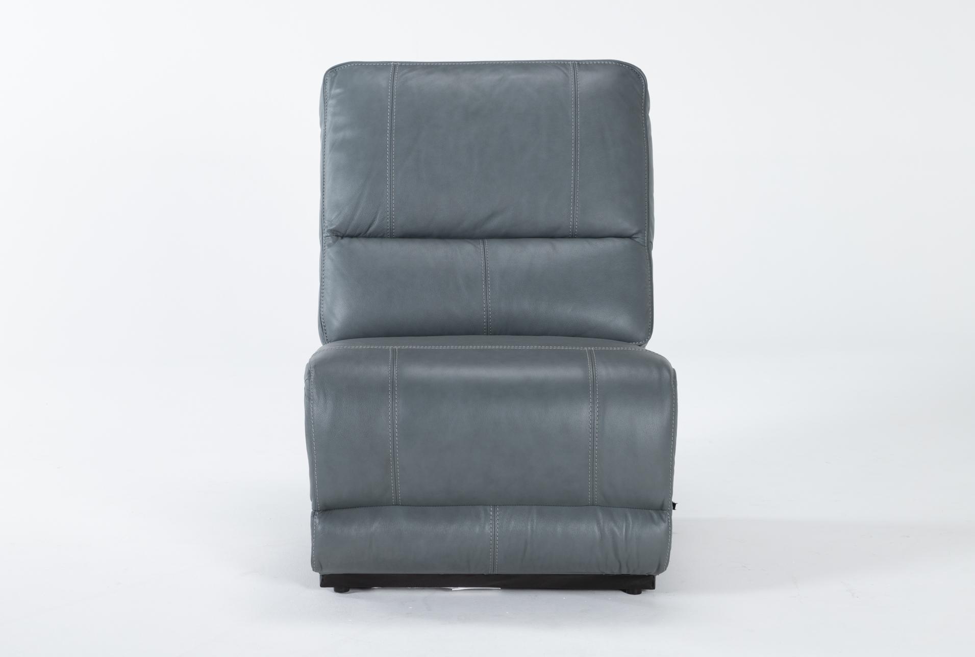 watkins blue leather armless chair