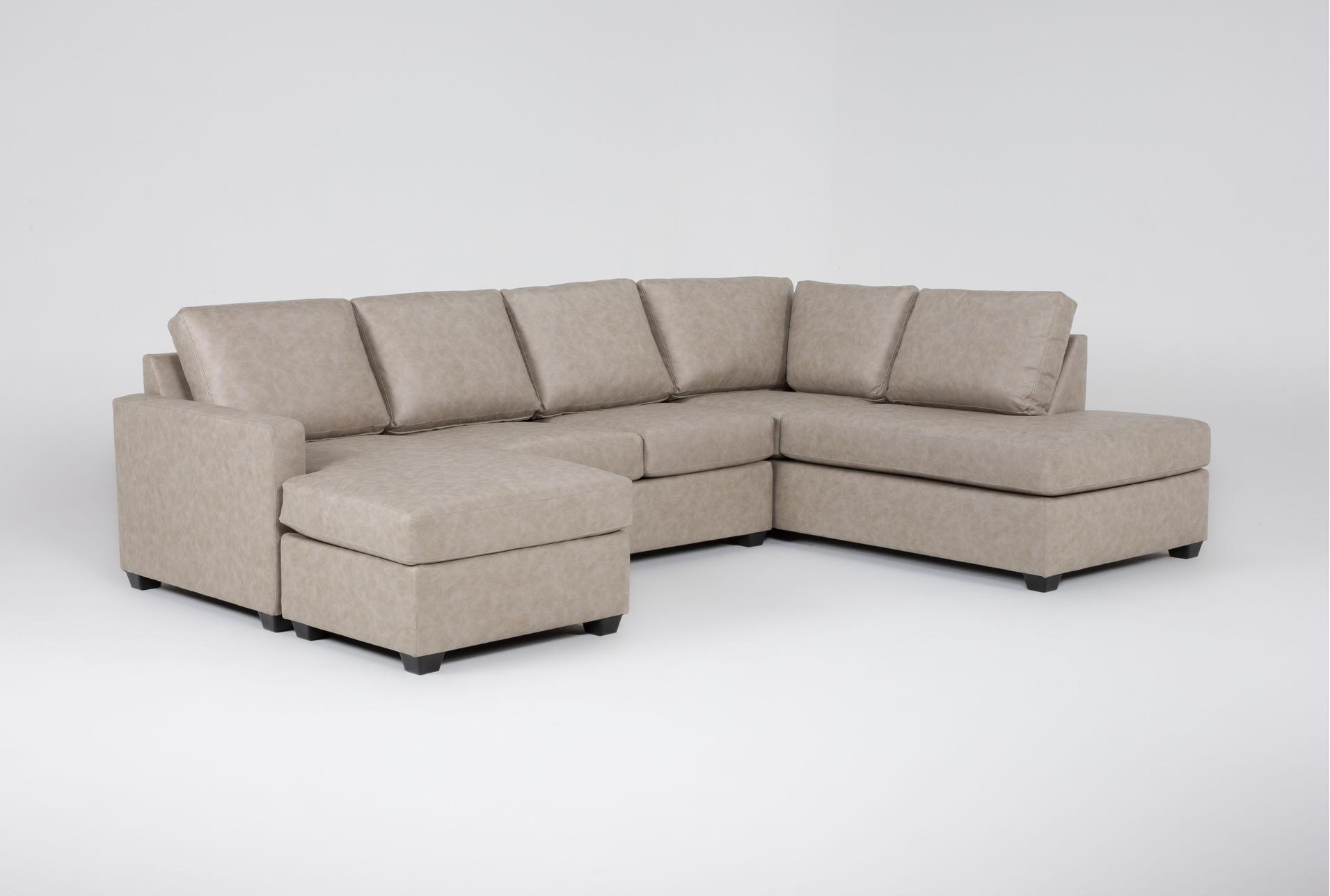 mathers mocha beige brown vegan faux leather 2 piece sectional with right arm facing sofa chaise + left arm facing corner chaise 1 mathers mocha beige brown vegan faux leather 2 piece sectional with right arm facing sofa chaise + left arm facing corner chaise