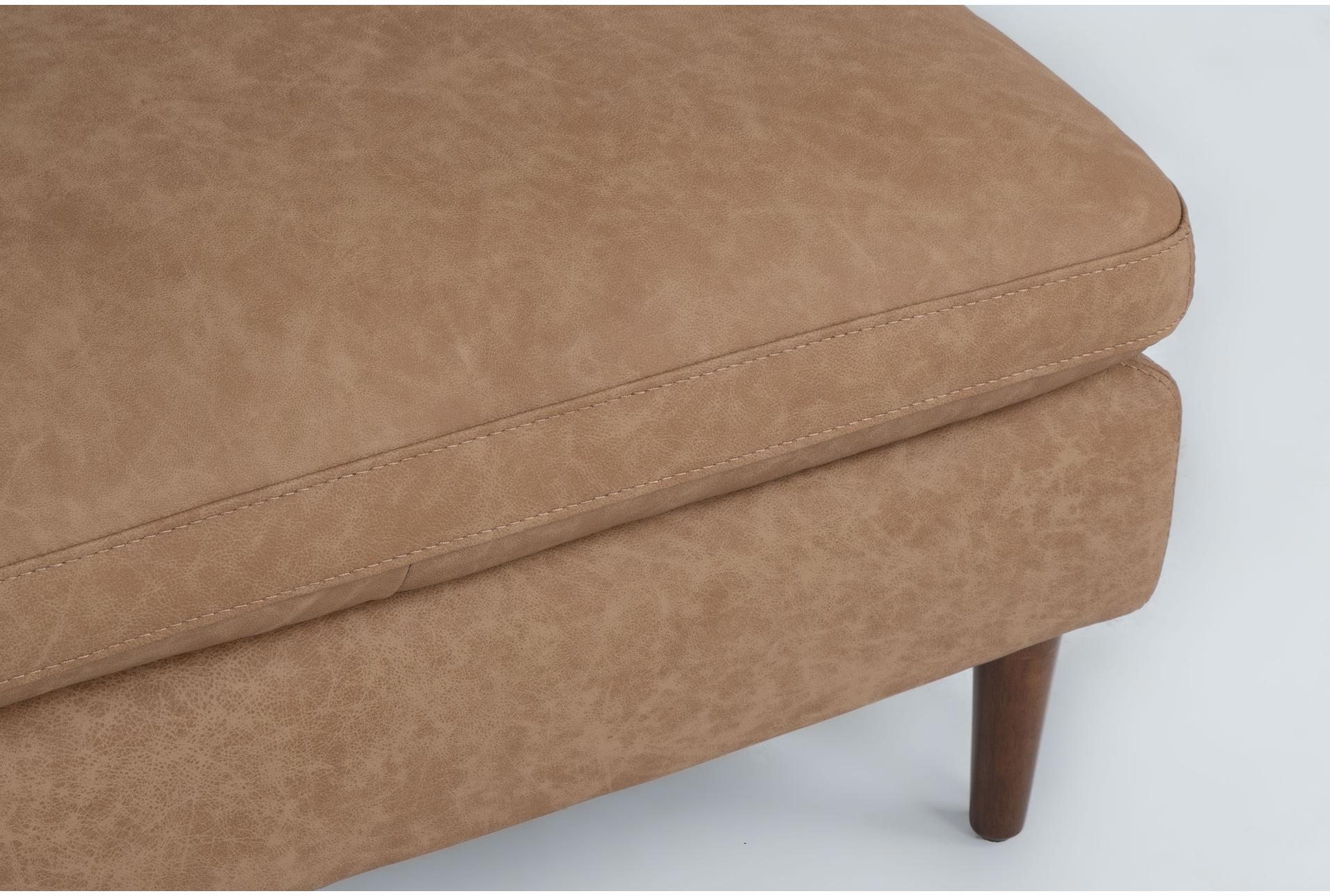 ewan caramel brown leather 2 piece 114" sectional with left arm facing sofa chair & cocktail ottoman 14 ewan caramel brown leather 2 piece 114" sectional with left arm facing sofa chair & cocktail ottoman