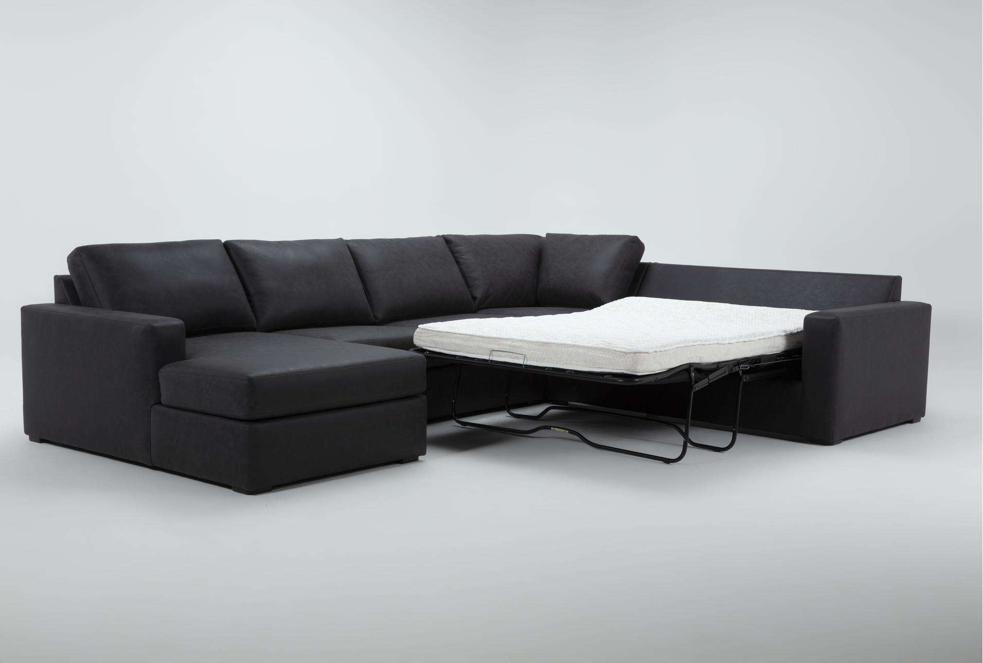 araceli ii charcoal grey black vegan faux leather 4 piece full sleeper sectional with left arm facing chaise 10 araceli ii charcoal grey black vegan faux leather 4 piece full sleeper sectional with left arm facing chaise