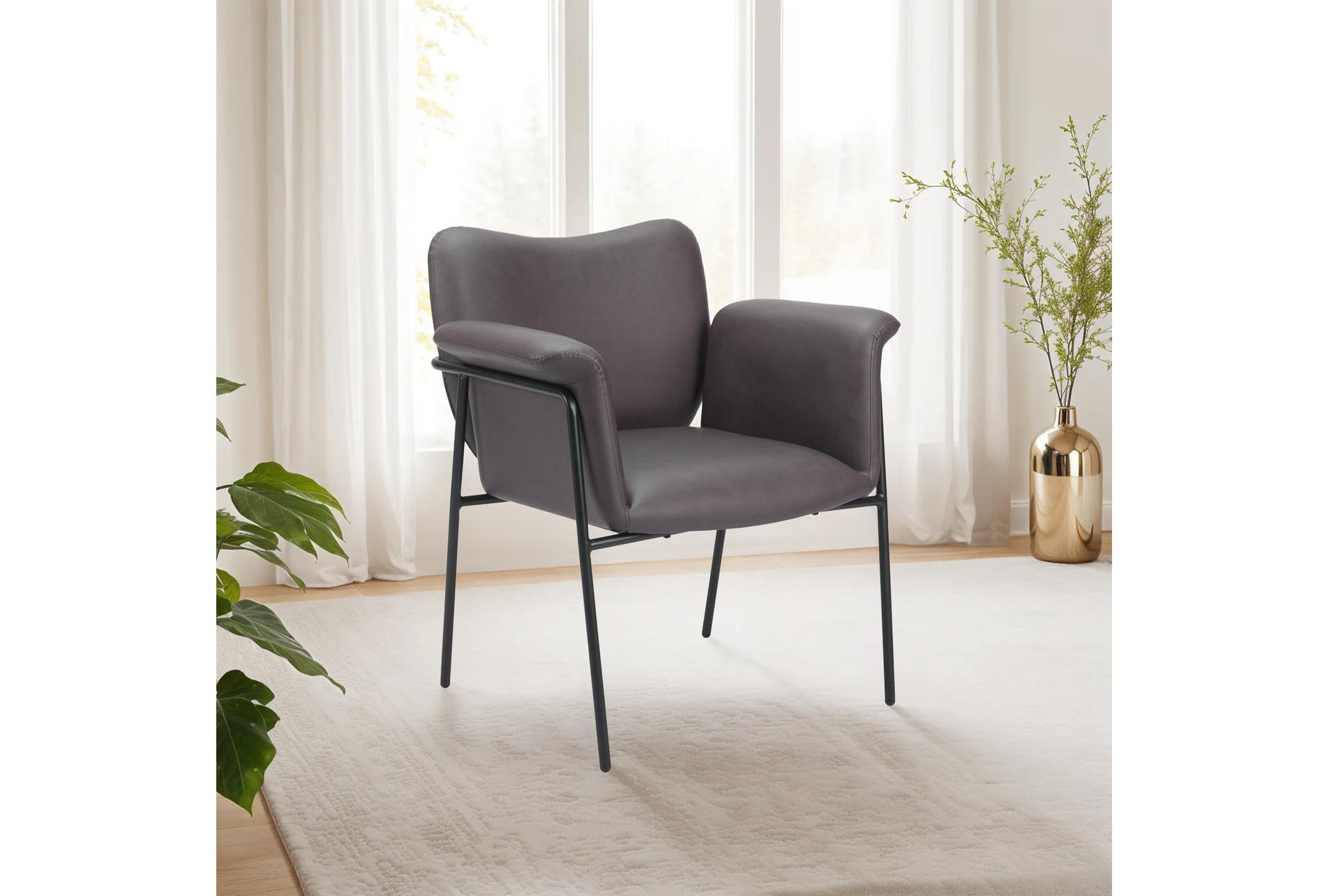 heritage brown faux leather & steel accent chair with arms 16 heritage brown faux leather & steel accent chair with arms