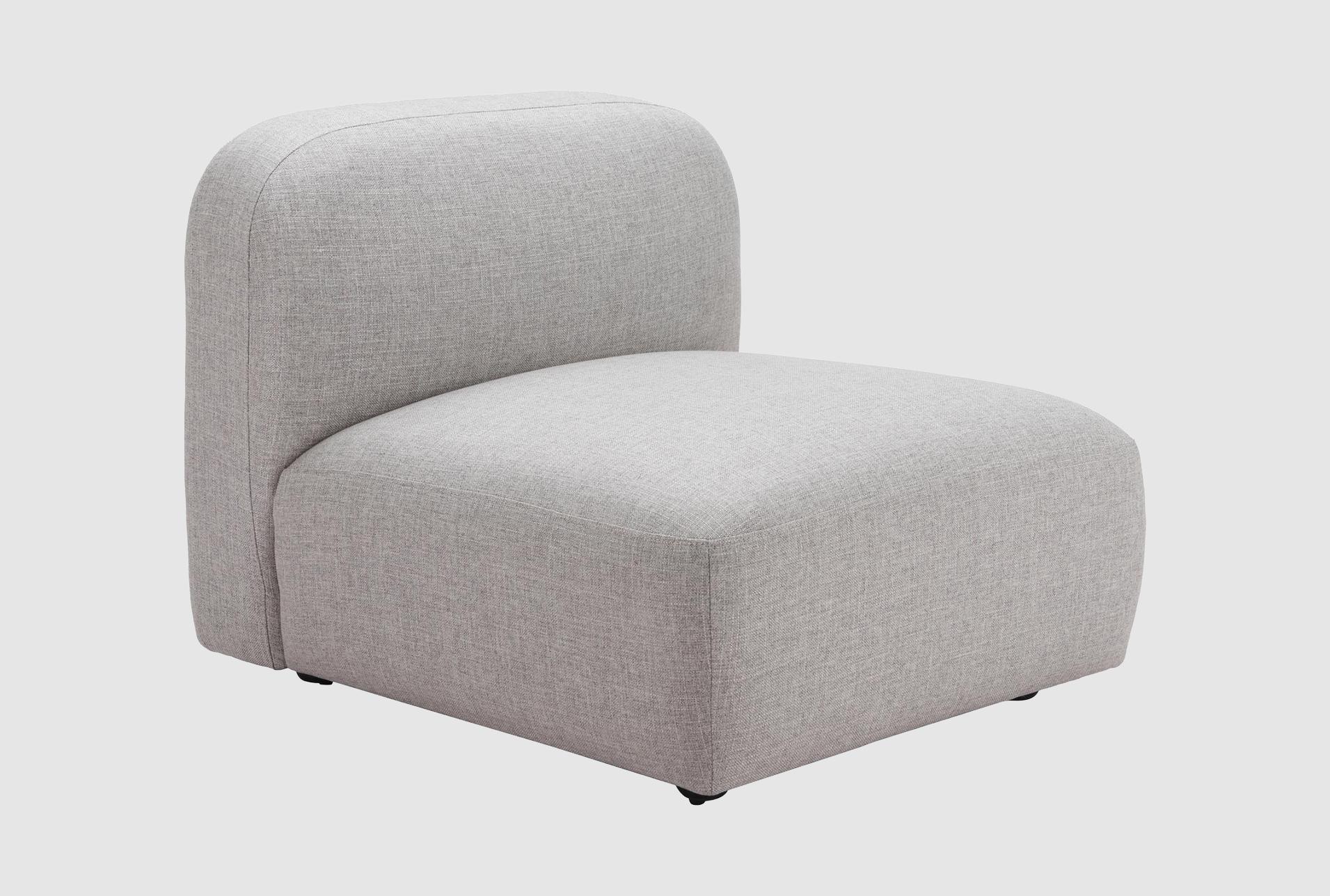 biak grey performance fabric modular armless chair | curved 1 biak grey performance fabric modular armless chair | curved