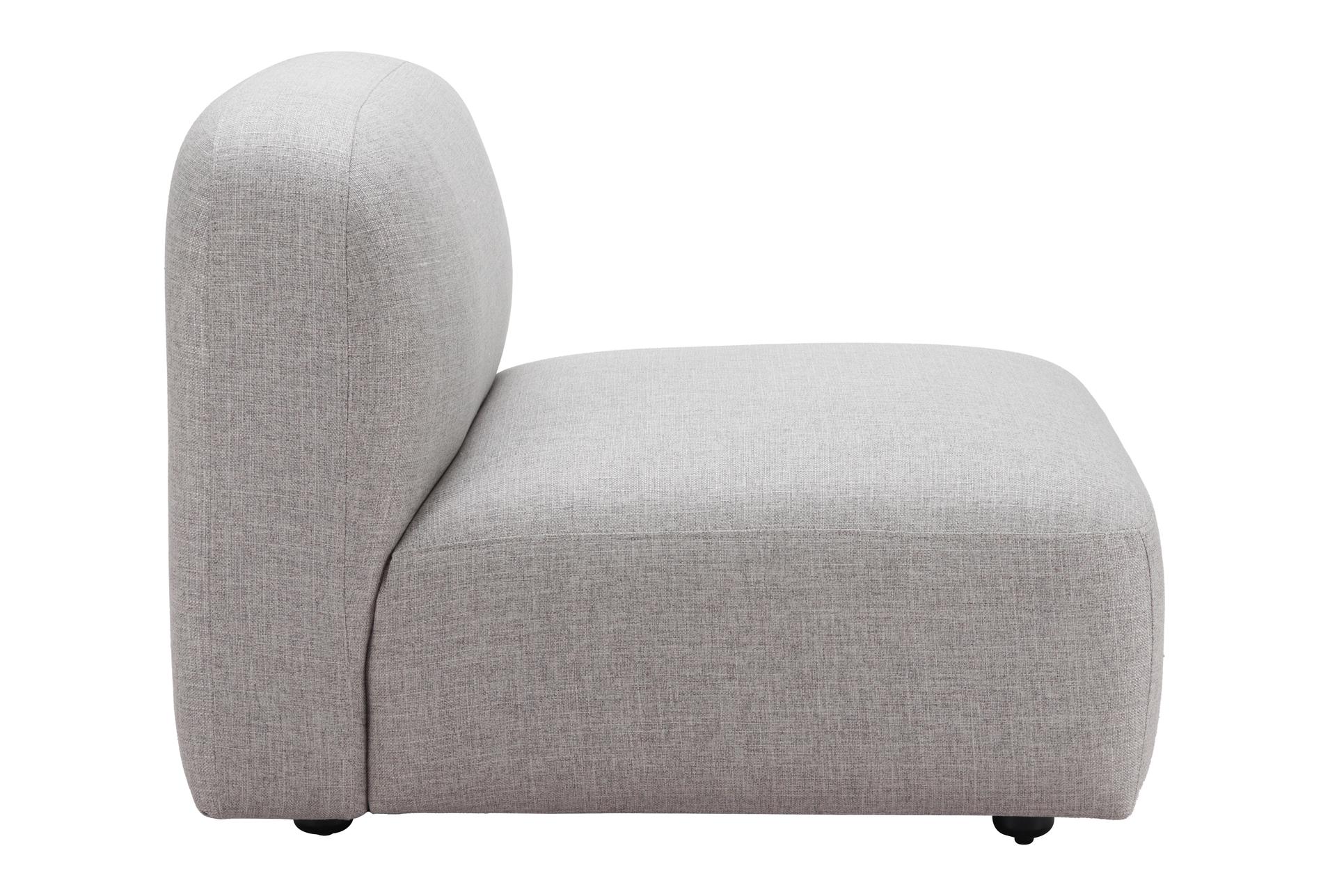 biak grey performance fabric modular armless chair | curved 11 biak grey performance fabric modular armless chair | curved