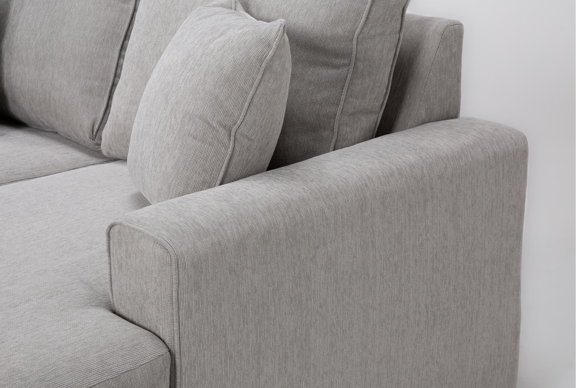 holland mist grey performance fabric 3 piece 95" modular flexsteel sectional with right arm facing chaise | reversible 9 holland mist grey performance fabric 3 piece 95" modular flexsteel sectional with right arm facing chaise | reversible