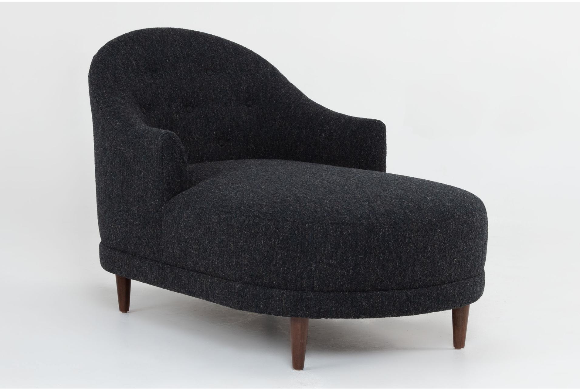 sabine 60" grey chaise lounge by nate berkus & jeremiah brent | curved | fabric
