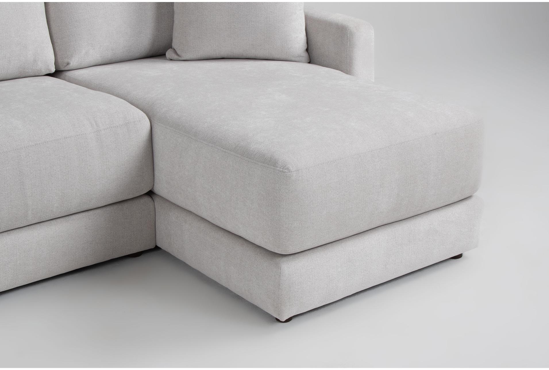 alicia greige grey chenille 138" 3 piece sectional with right arm facing chaise | reversible | fabric 10 alicia greige grey chenille 138" 3 piece sectional with right arm facing chaise | reversible | fabric