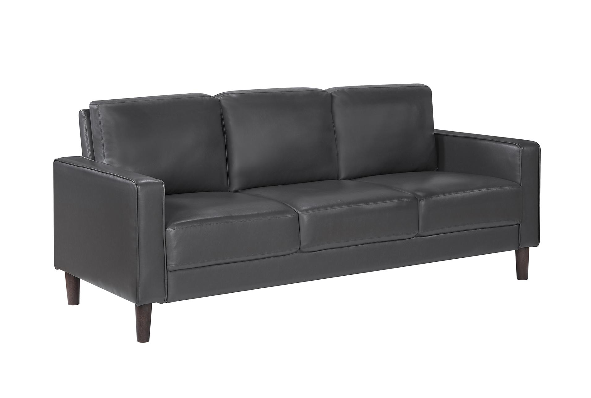 mendon dark grey 77" faux leather sofa 1 mendon dark grey 77" faux leather sofa