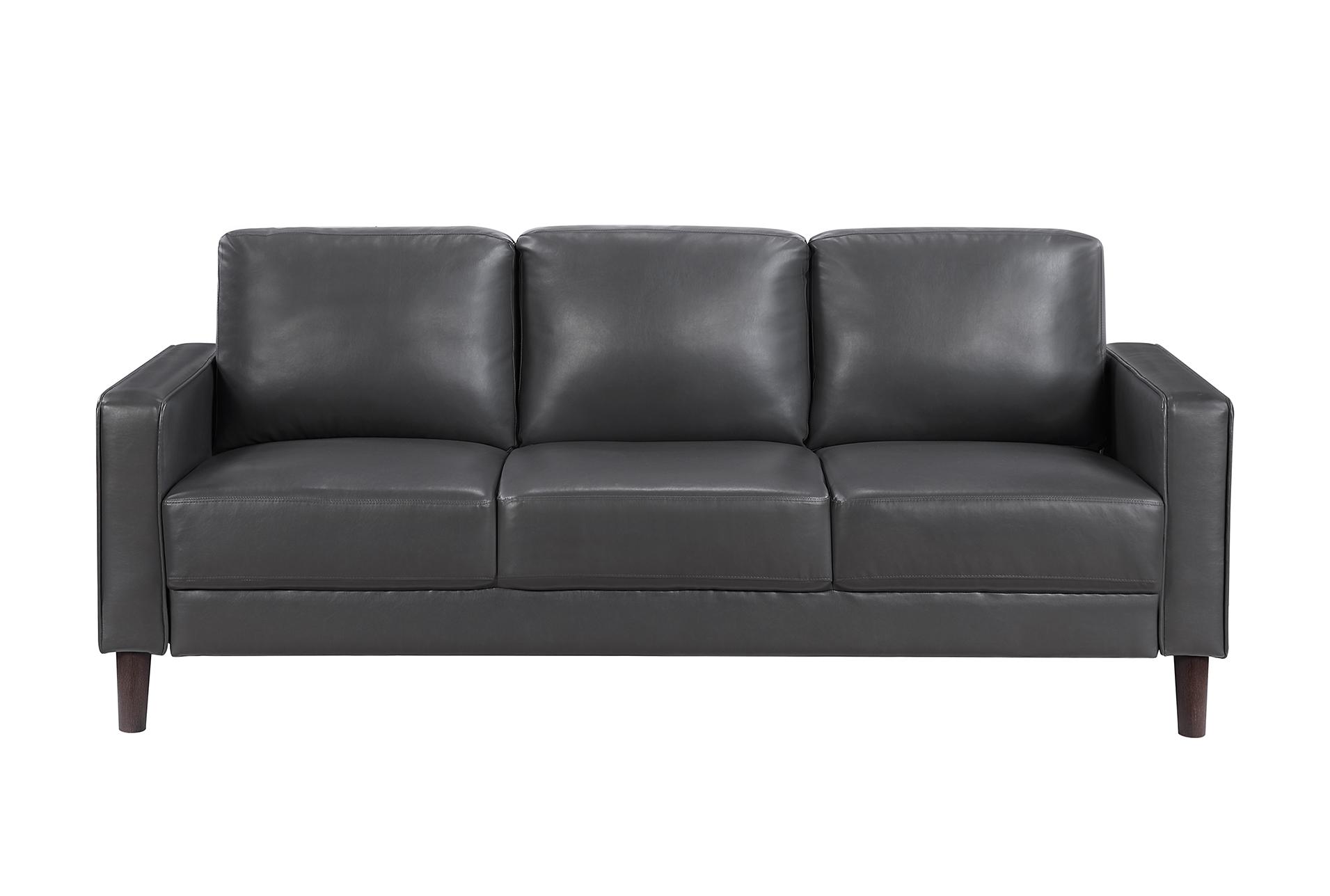mendon dark grey 77" faux leather sofa 12 mendon dark grey 77" faux leather sofa