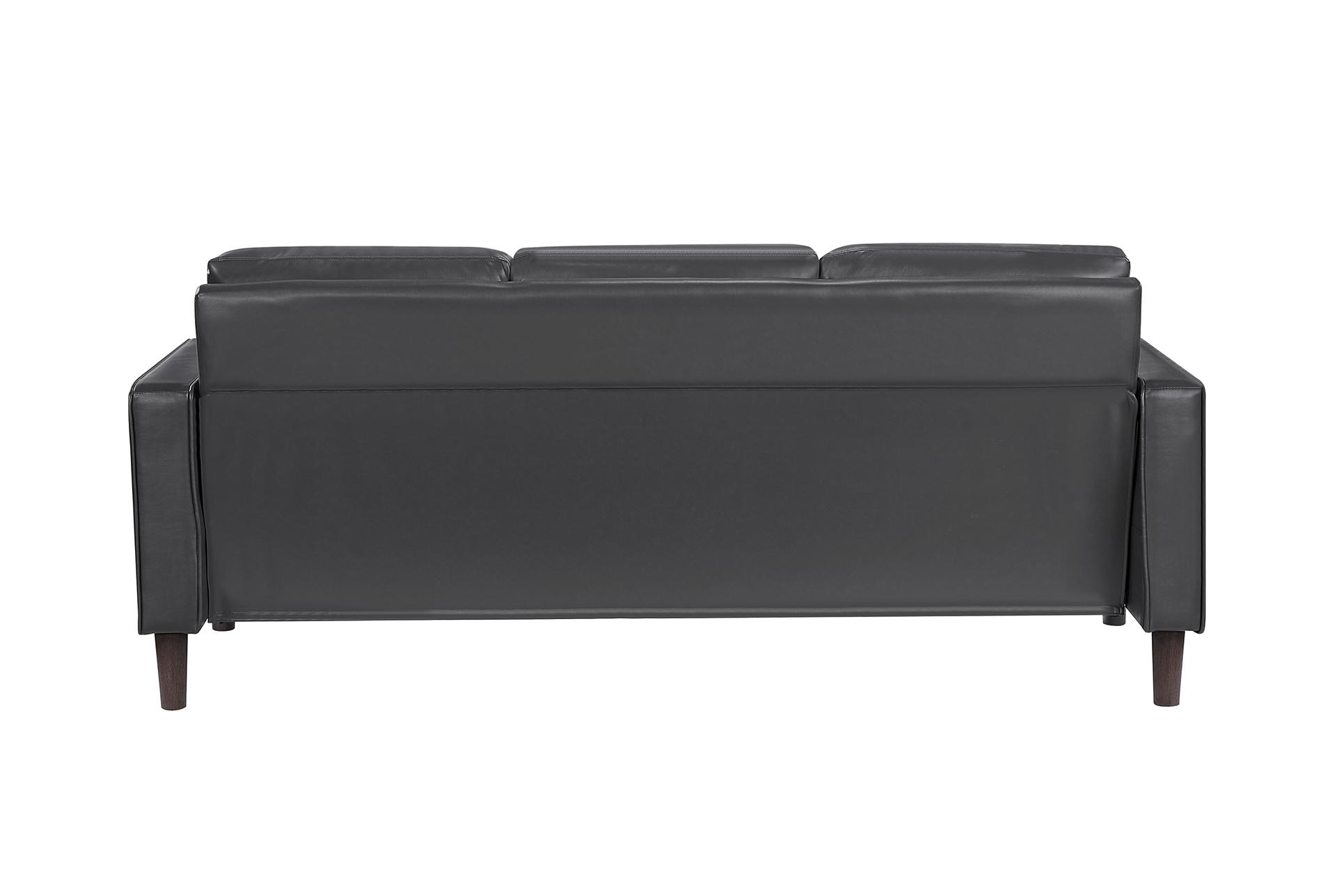 mendon dark grey 77" faux leather sofa 13 mendon dark grey 77" faux leather sofa