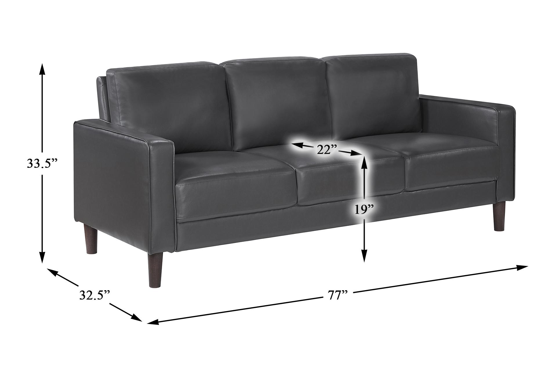 mendon dark grey 77" faux leather sofa 17 mendon dark grey 77" faux leather sofa