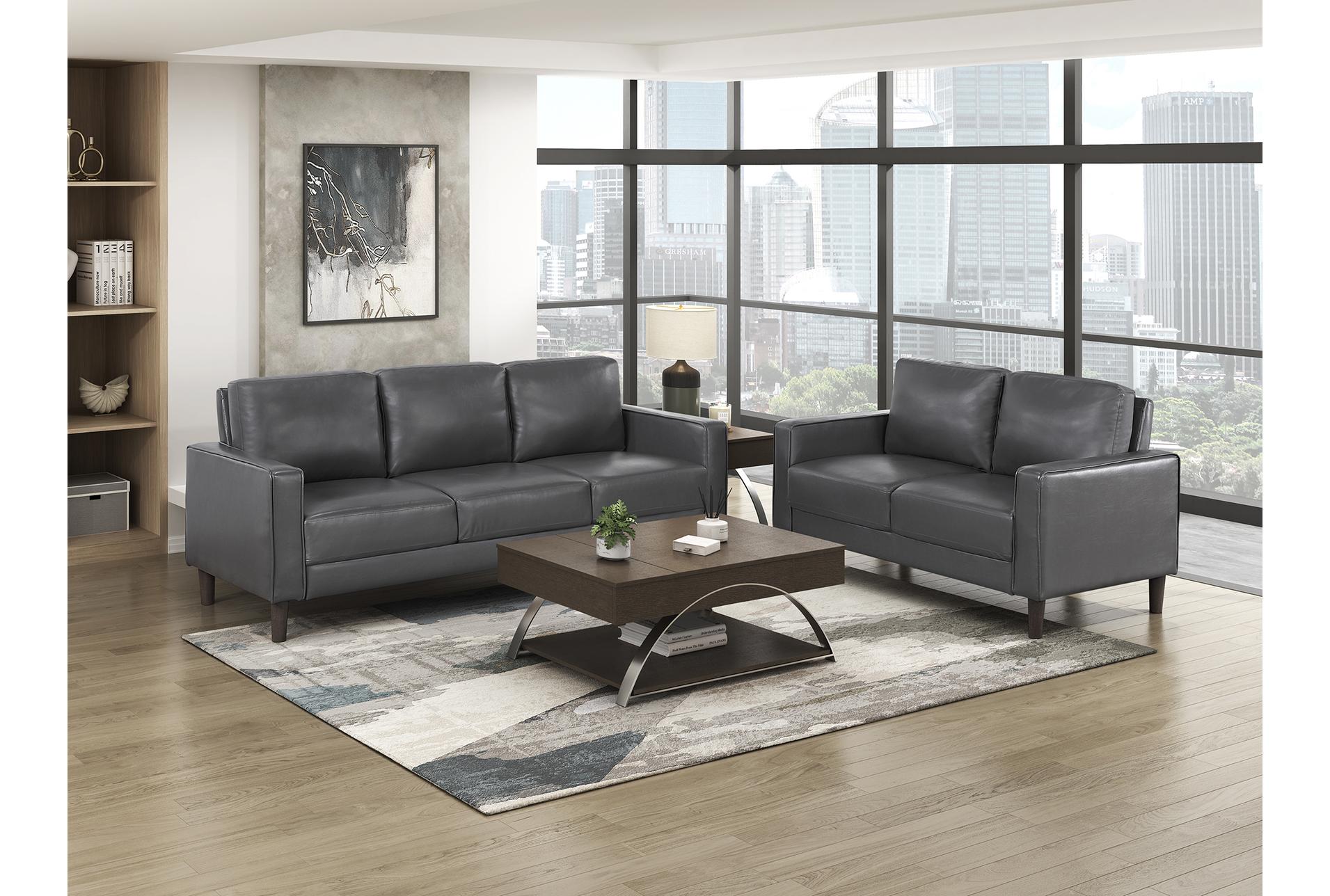 mendon dark grey 77" faux leather sofa 19 mendon dark grey 77" faux leather sofa