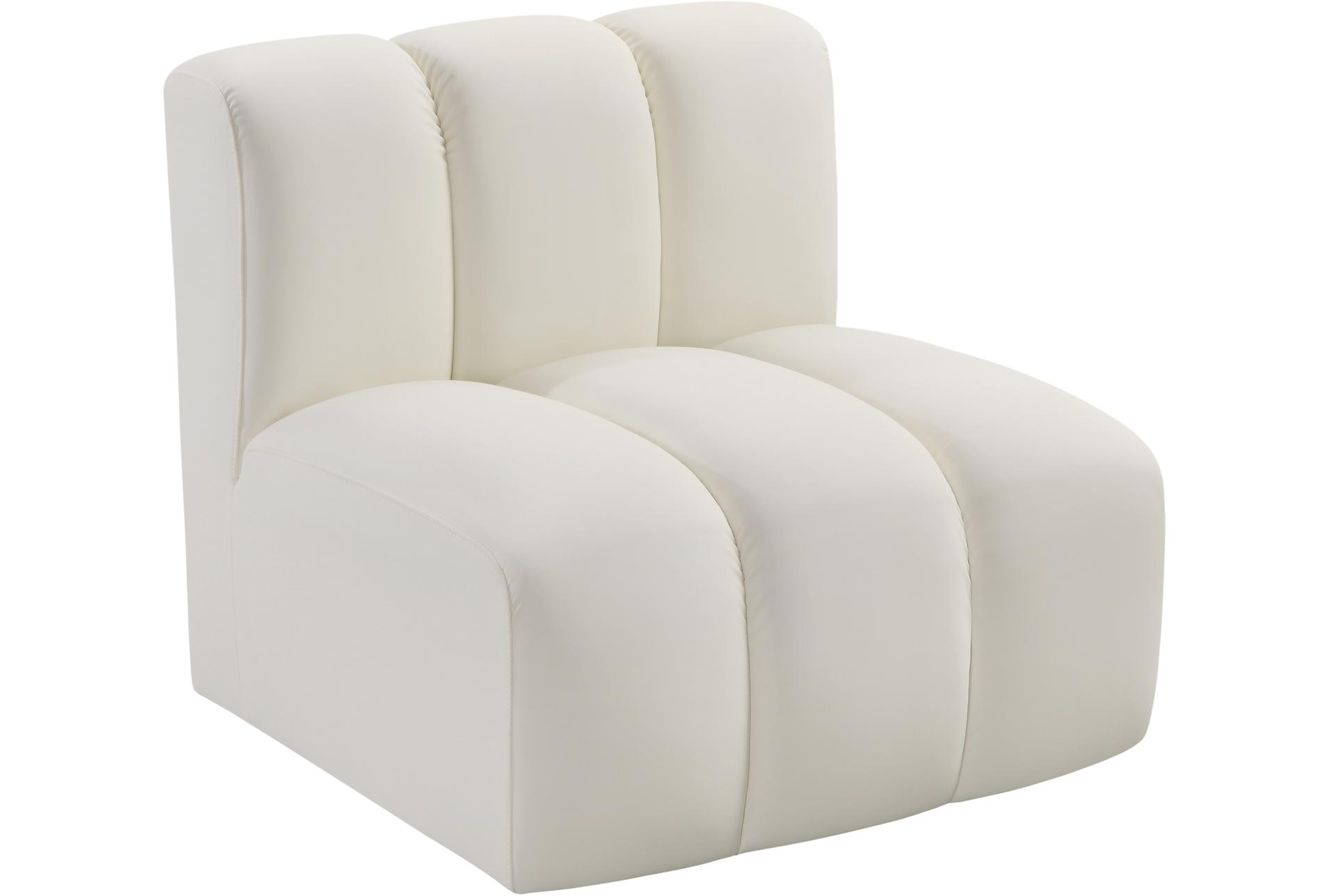 arc cream white vegan leather straight chair | fabric | armless | modular 12 arc cream white vegan leather straight chair | fabric | armless | modular