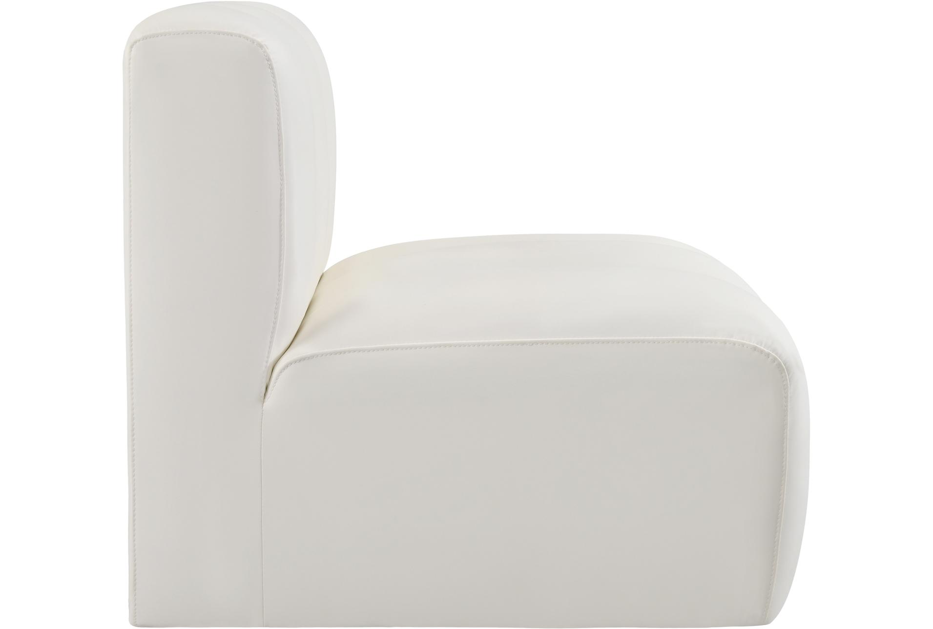 arc cream white vegan leather straight chair | fabric | armless | modular 13 arc cream white vegan leather straight chair | fabric | armless | modular