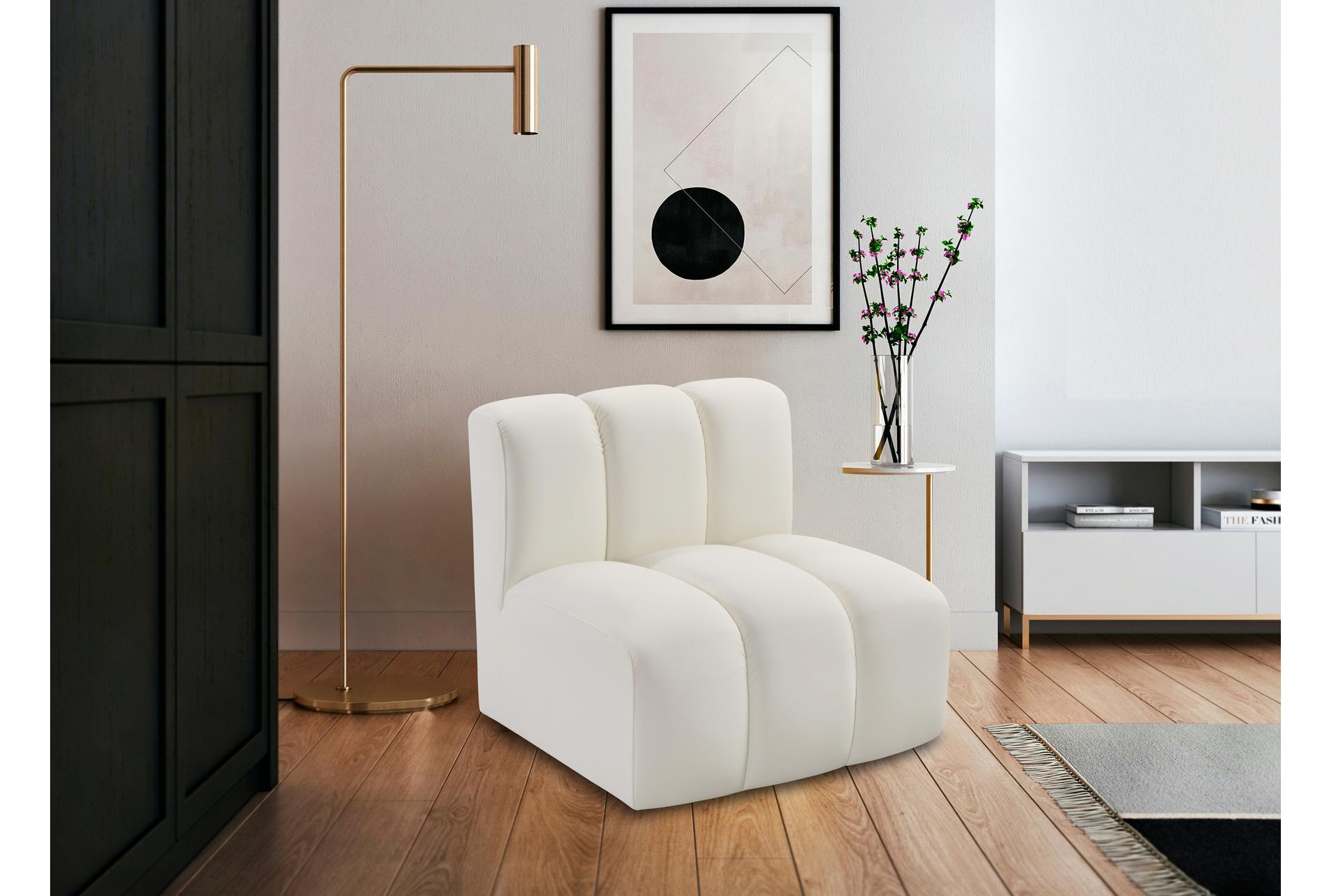 arc cream white vegan leather straight chair | fabric | armless | modular 18 arc cream white vegan leather straight chair | fabric | armless | modular