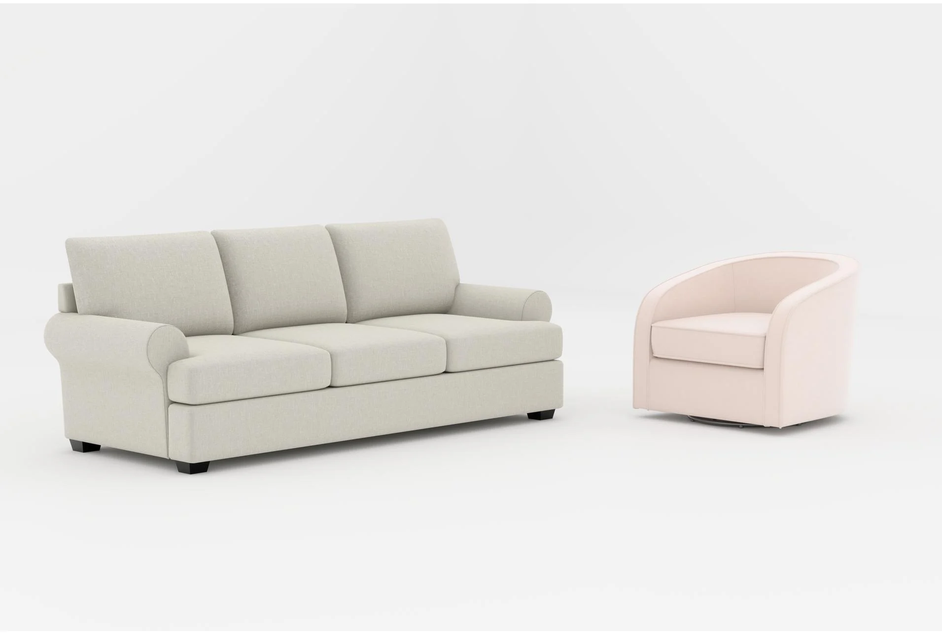hampstead ii linen beige 97" sofa|dani cream white velvet fabric swivel barrel arm chair | loose reversible back 1 hampstead ii linen beige 97" sofa|dani cream white velvet fabric swivel barrel arm chair | loose reversible back
