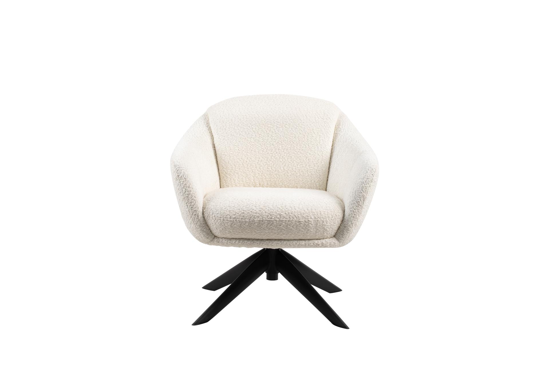 fleming ivory upholstered wood boucle swivel lounge chair | fabric | solid 11 fleming ivory upholstered wood boucle swivel lounge chair | fabric | solid