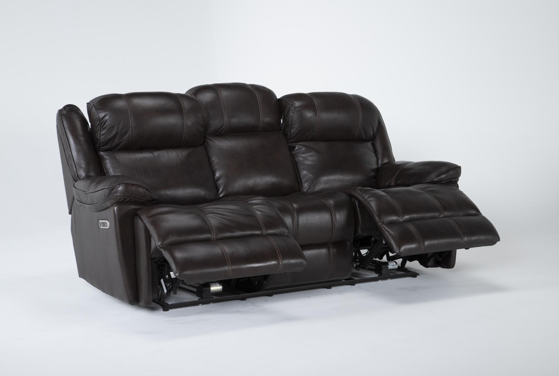 eckhart brown leather 86" power reclining sofa with power headrest & usb | adjustable headrests 14 eckhart brown leather 86" power reclining sofa with power headrest & usb | adjustable headrests