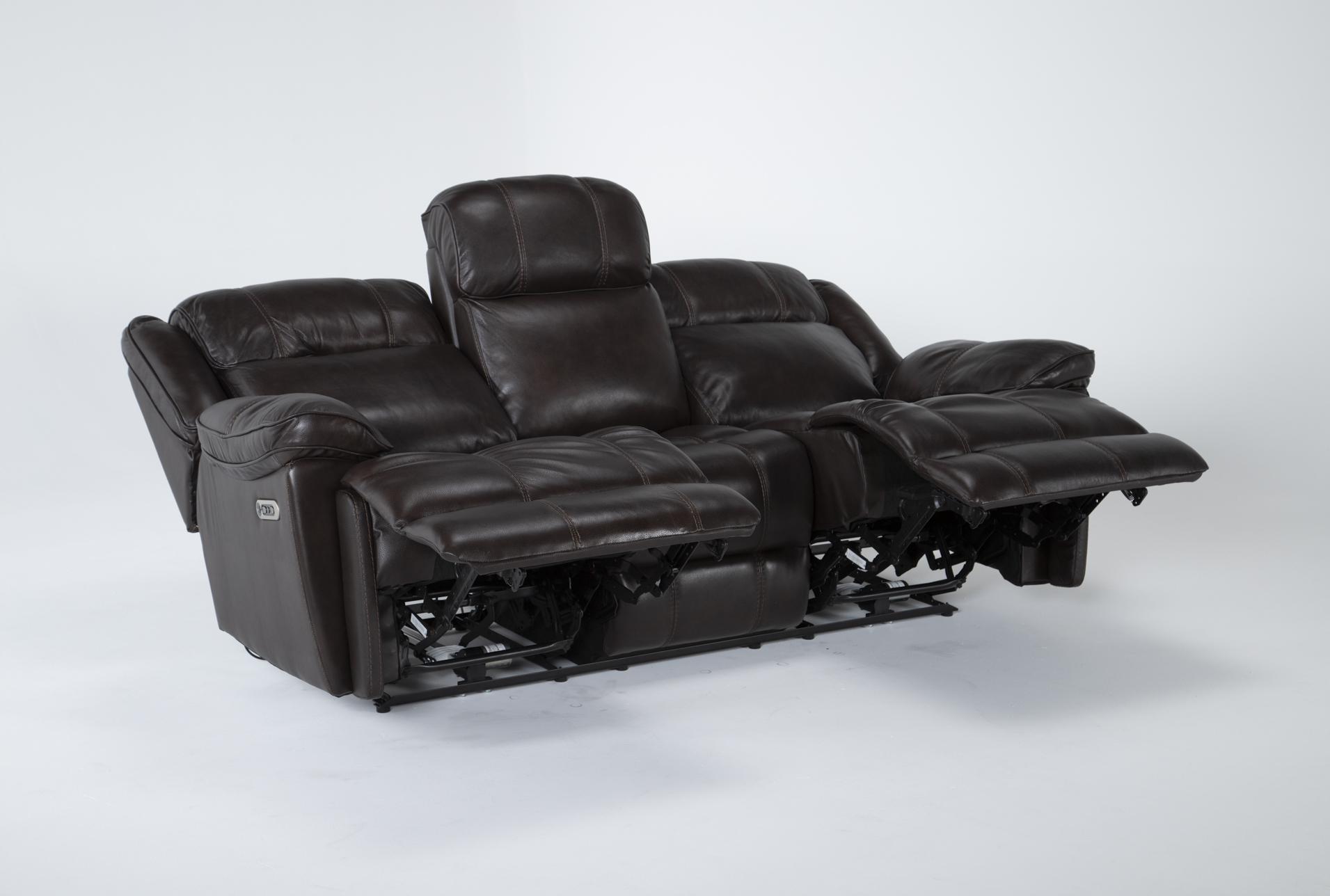 eckhart brown leather 86" power reclining sofa with power headrest & usb | adjustable headrests 15 eckhart brown leather 86" power reclining sofa with power headrest & usb | adjustable headrests